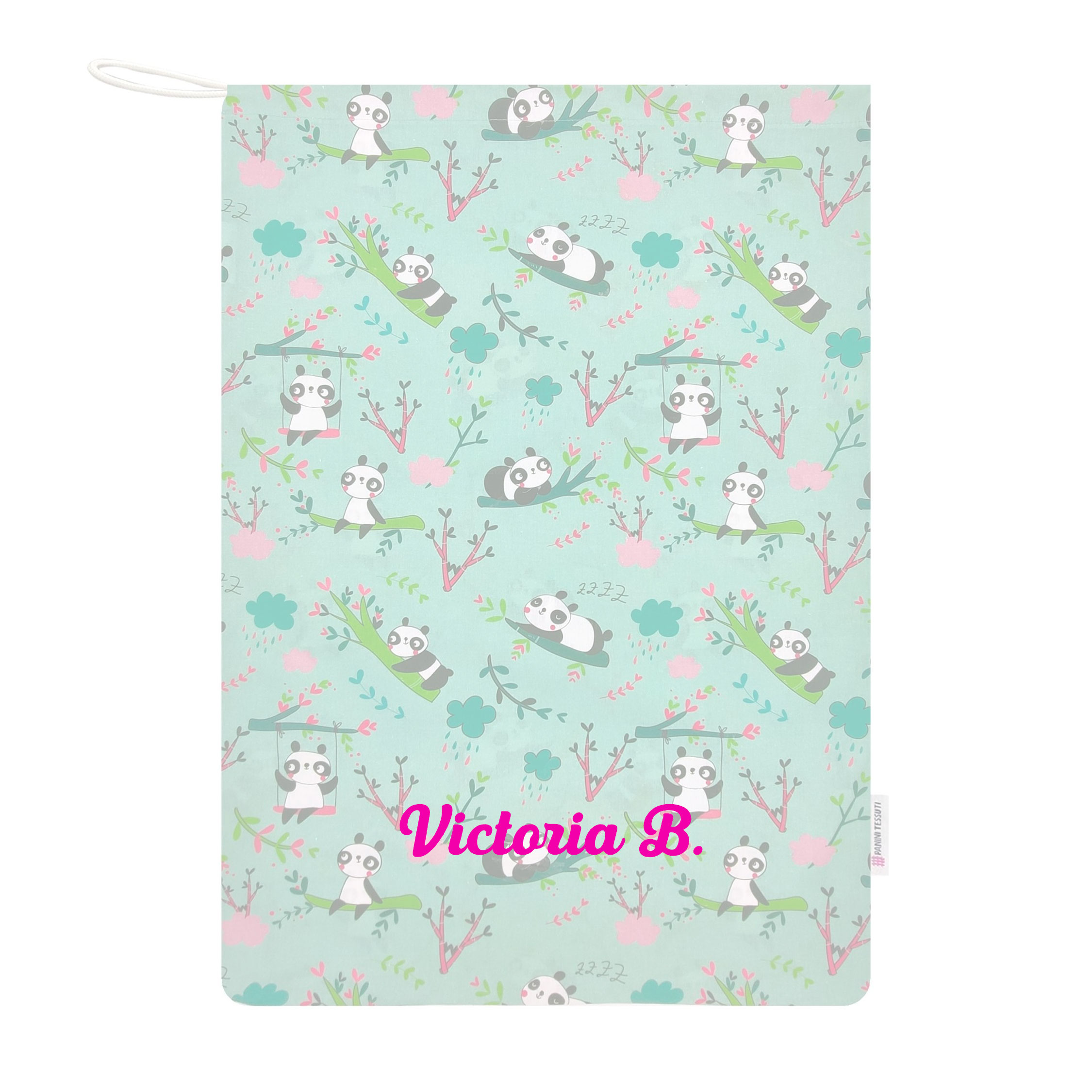 panda-sfondo-menta-sacchetto-asilo-nome-+-iniziale-cognome