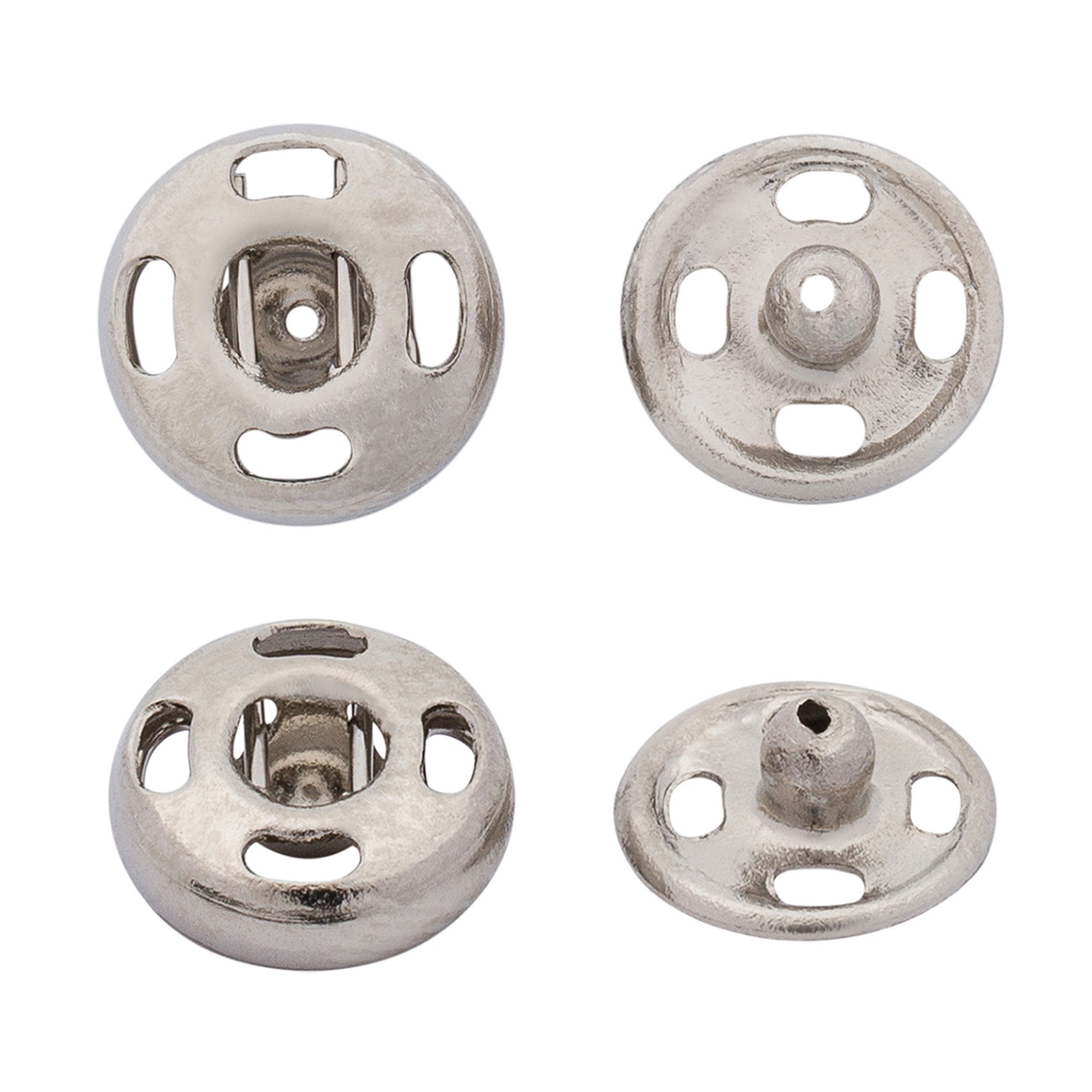 12 Set Bottoni A Pressione A Fiore - 30mm, Metallo Grigio Ferro, Per Cucito E Fai-Da-Te - Foto 5