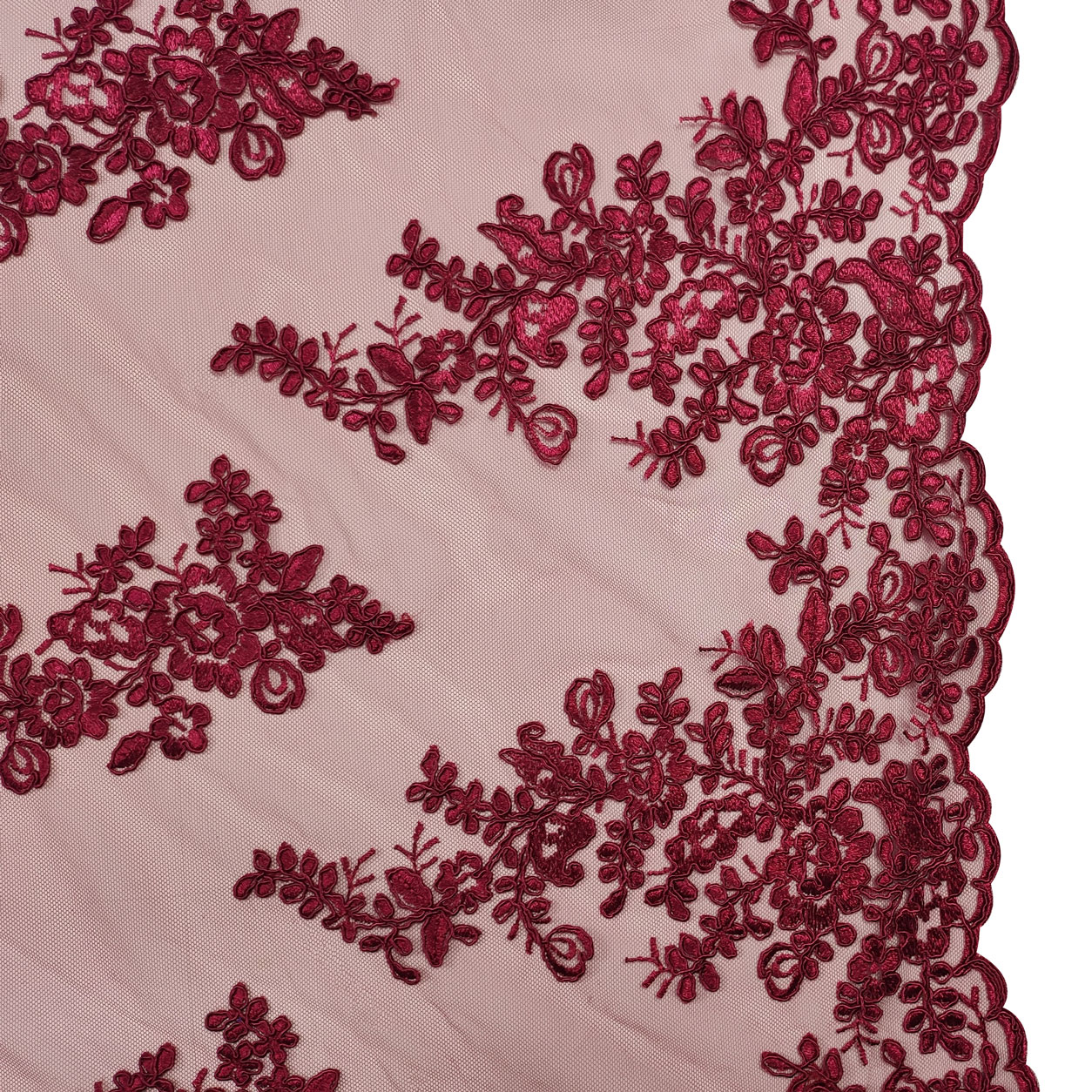 Tessuto di pizzo fiore ricamo bordo doppia onda 130CM di larghezza vesto da tavolo gonna tenda divano accessori di abbigliamento  15