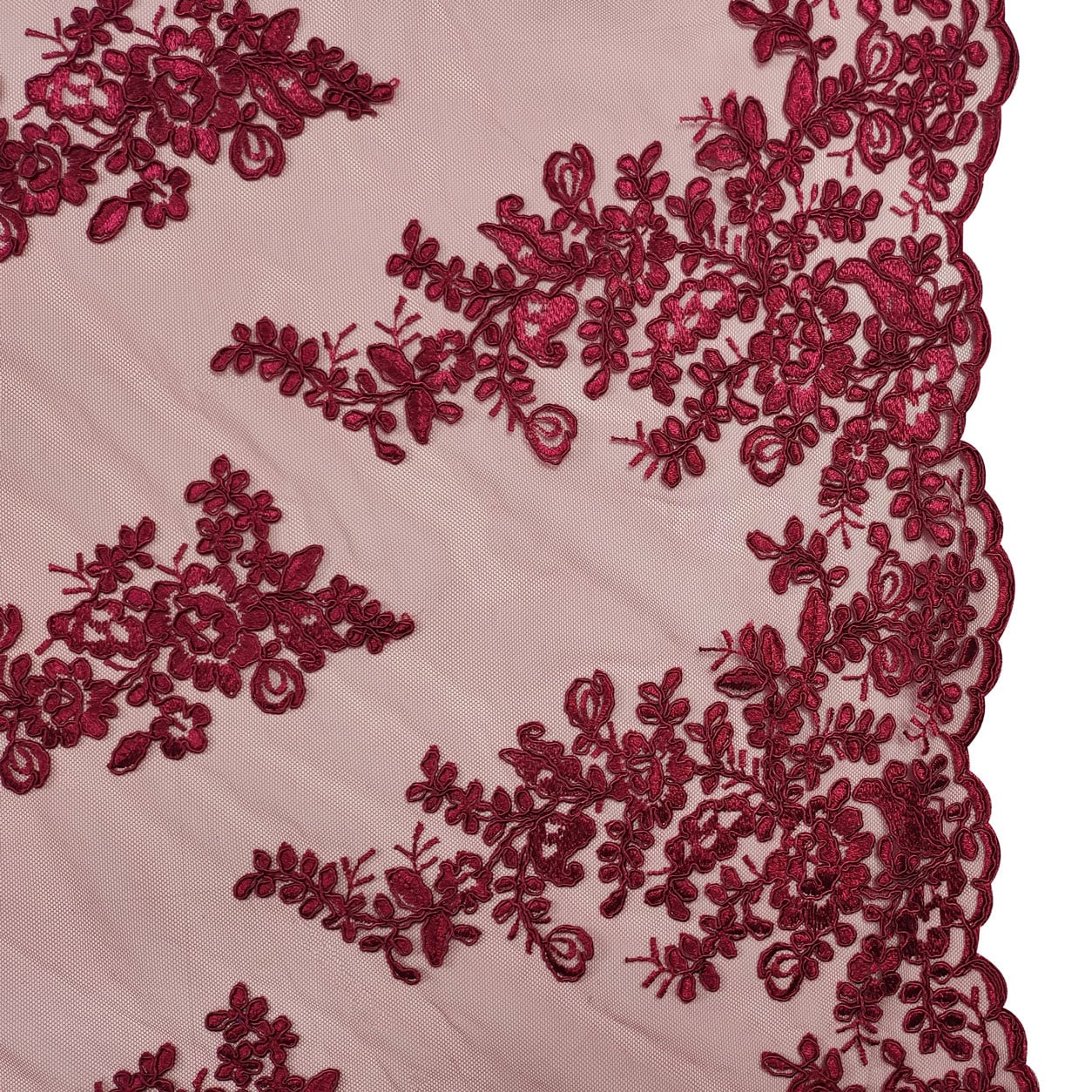 Tessuto di pizzo fiore ricamo bordo doppia onda 130CM di larghezza vesto da tavolo gonna tenda divano accessori di abbigliamento 15 Tessuto di pizzo fiore ricamo bordo doppia onda 130CM di larghezza vesto da tavolo gonna tenda divano accessori di abbigliamento 15