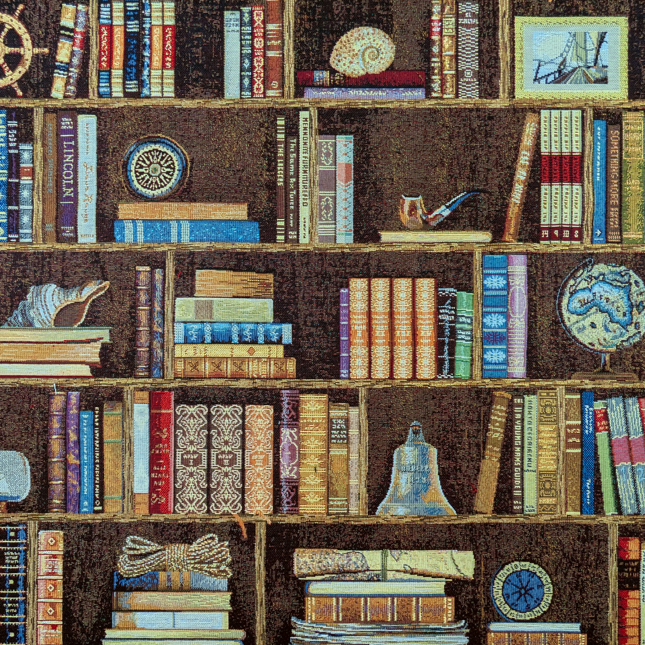 Ritaglio Tessuto Gobelin Libreria Marina 100x140 cm Image