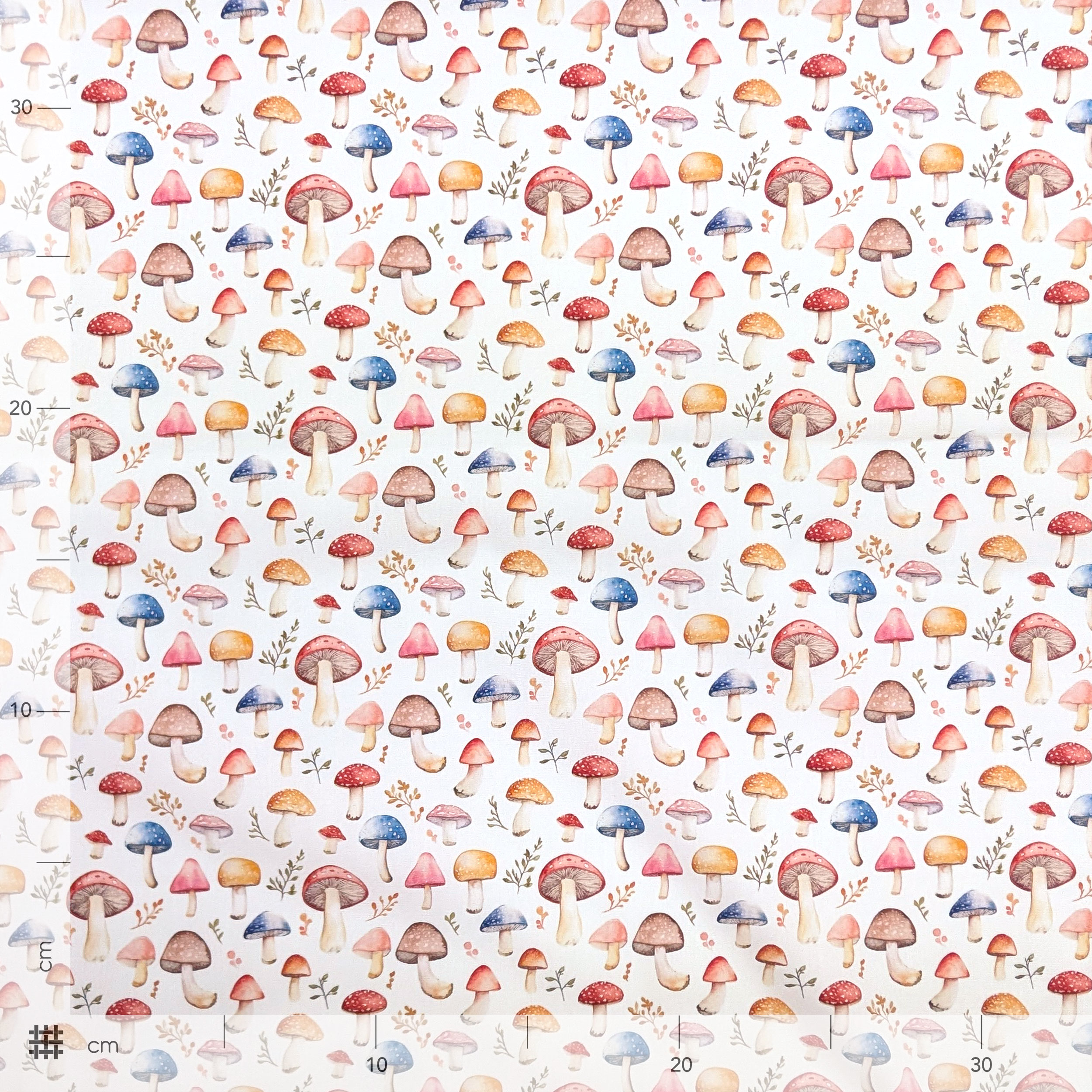 Popeline Cotone Funghi Colorati Image