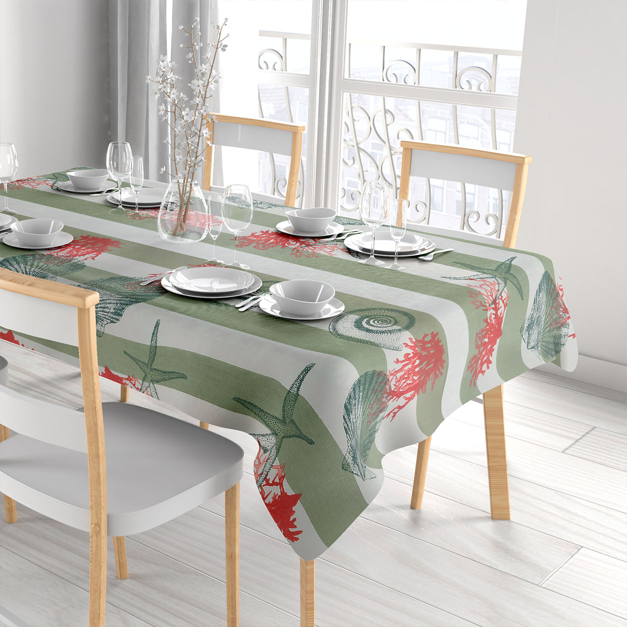 Coppia Tende Tendaggio con Occhielli Tessuto righe argento MOD Coppia Tende Tendaggio con Occhielli Tessuto righe argento MOD