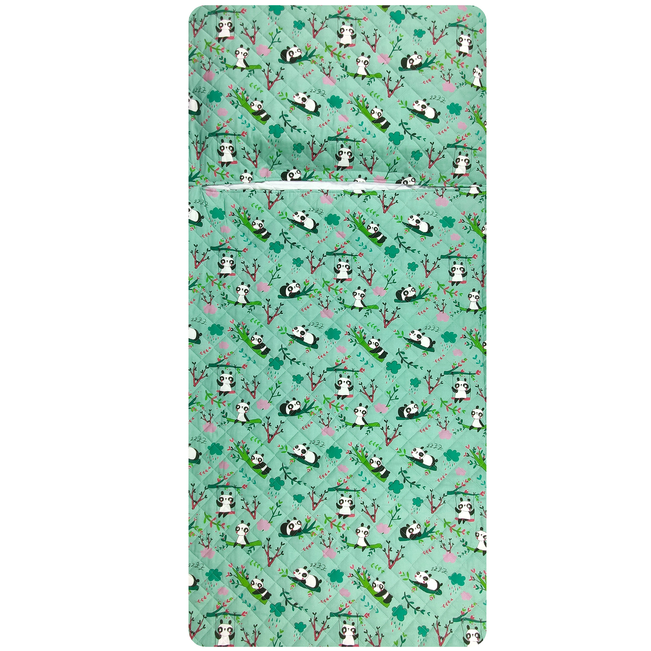 Sacco Nanna Fantasia Panda Sfondo Verde Menta