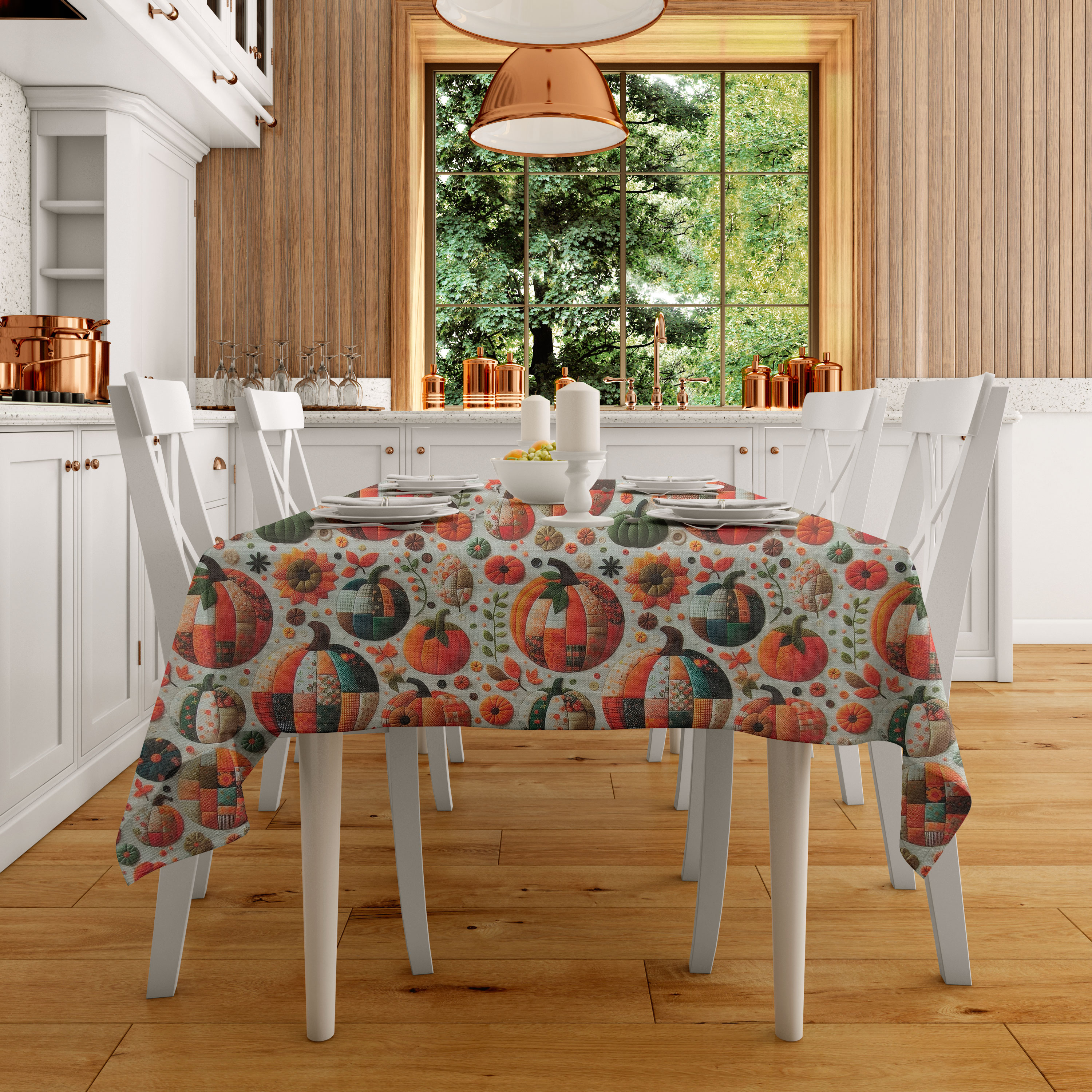 Panama di Cotone Zucche Patchwork