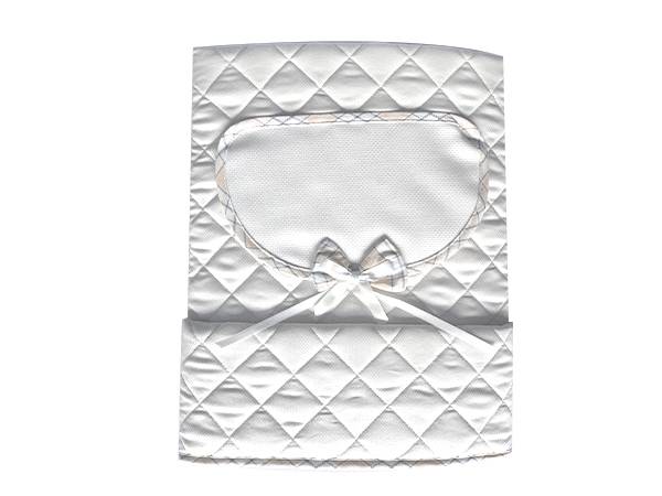 Copertina culla trapuntata con fiocco grigio