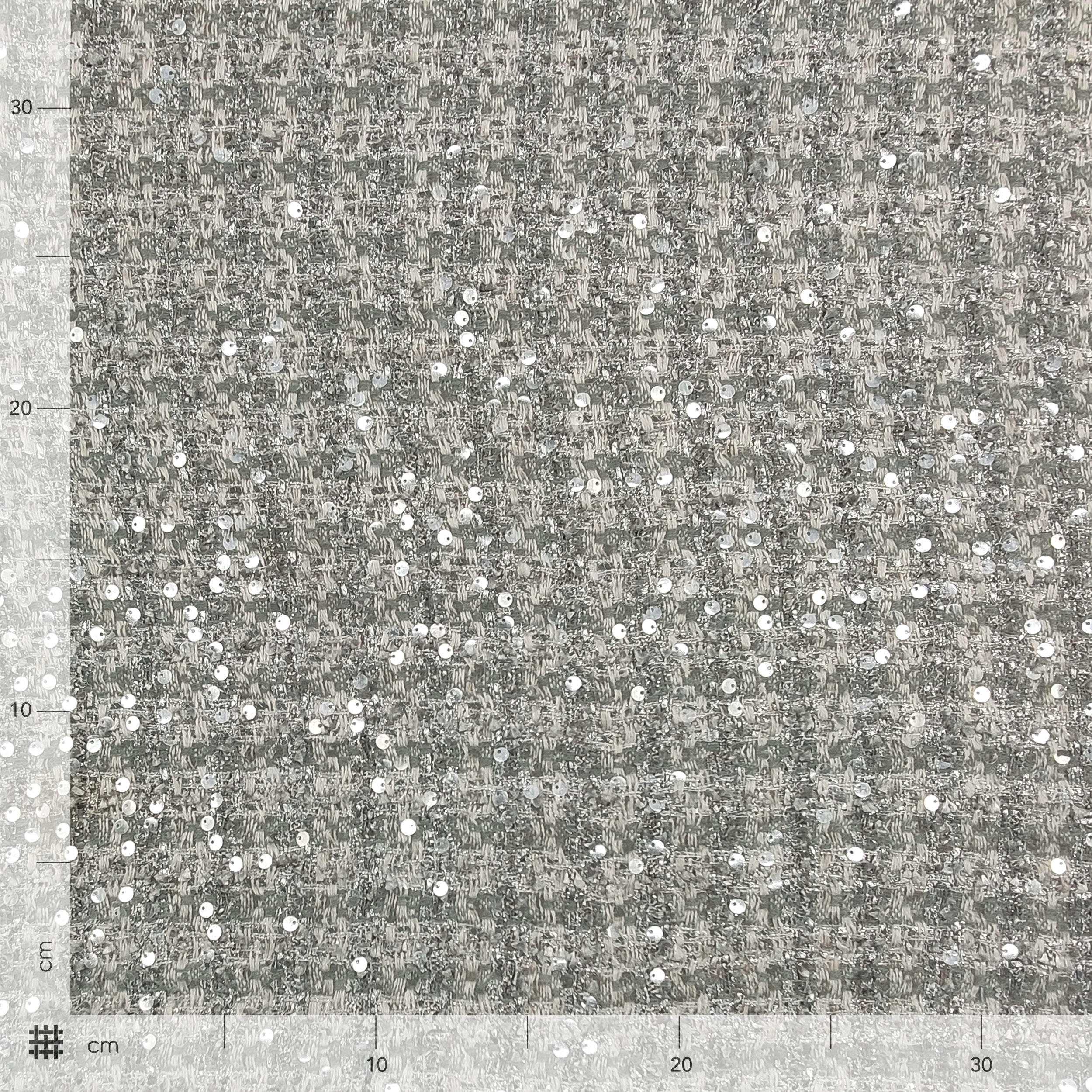 Jacquard Moda Grigio Chiaro con Paillettes Image