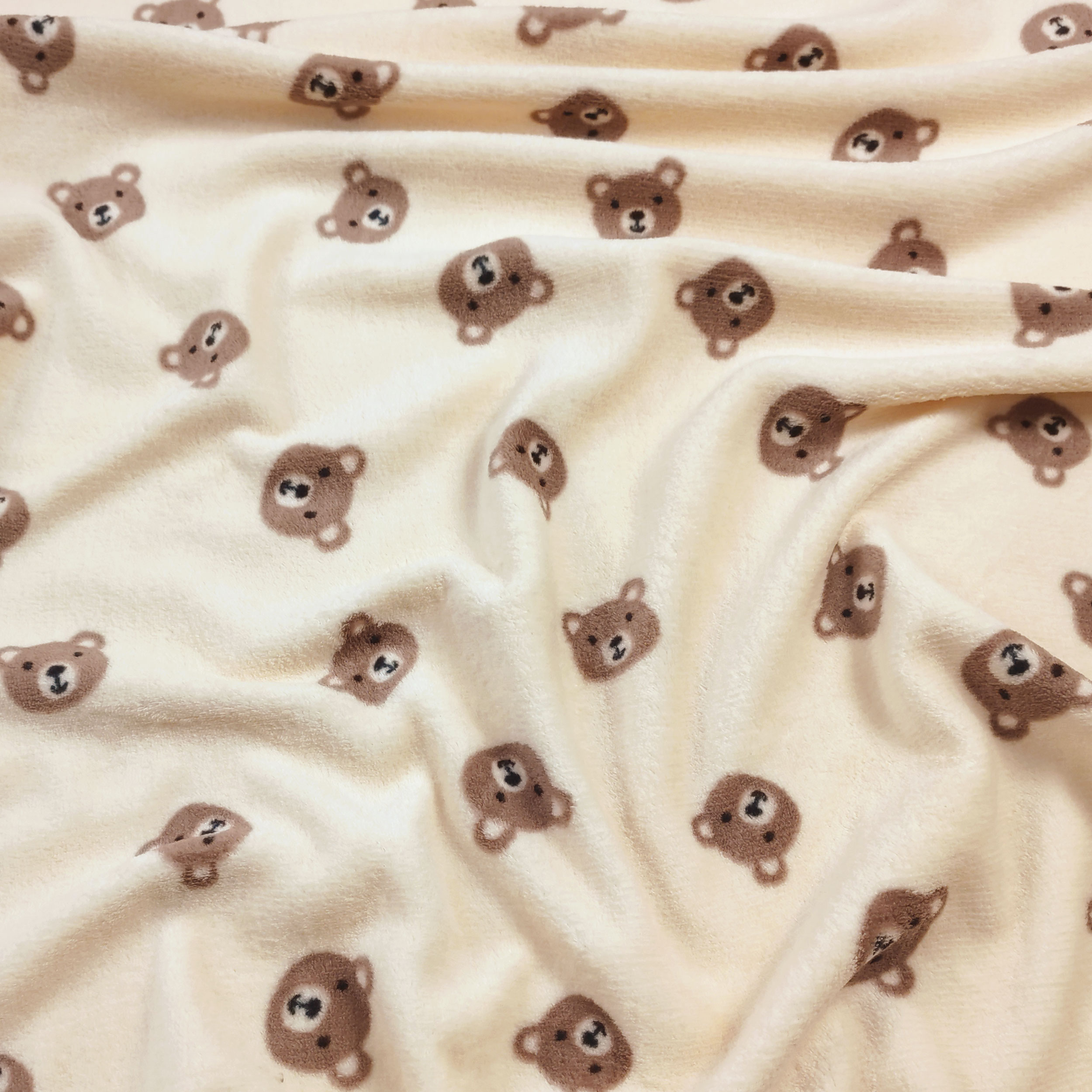 Pile Mano Cachemire Teddy Sfondo Panna