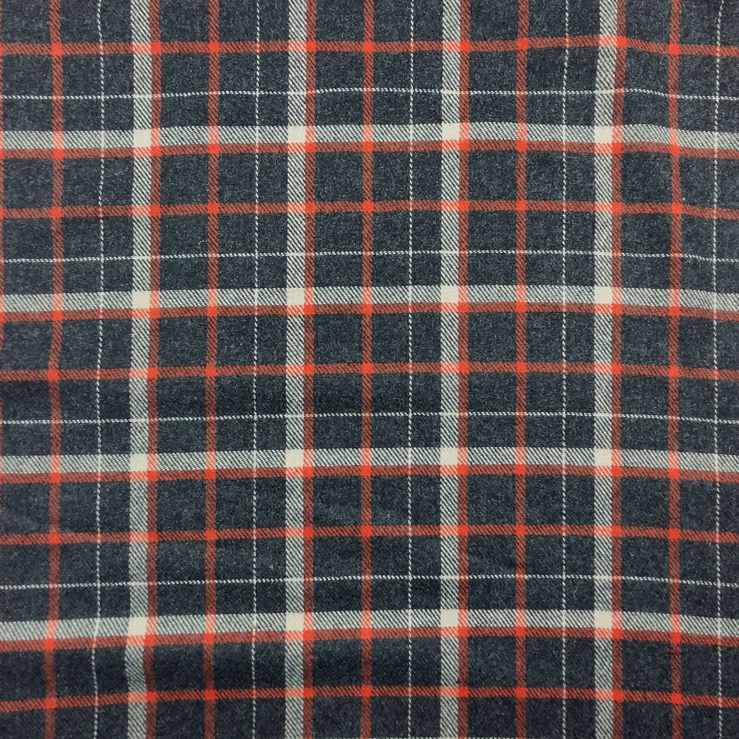 Scampolo Tartan Arancio Bianco Misto Lana