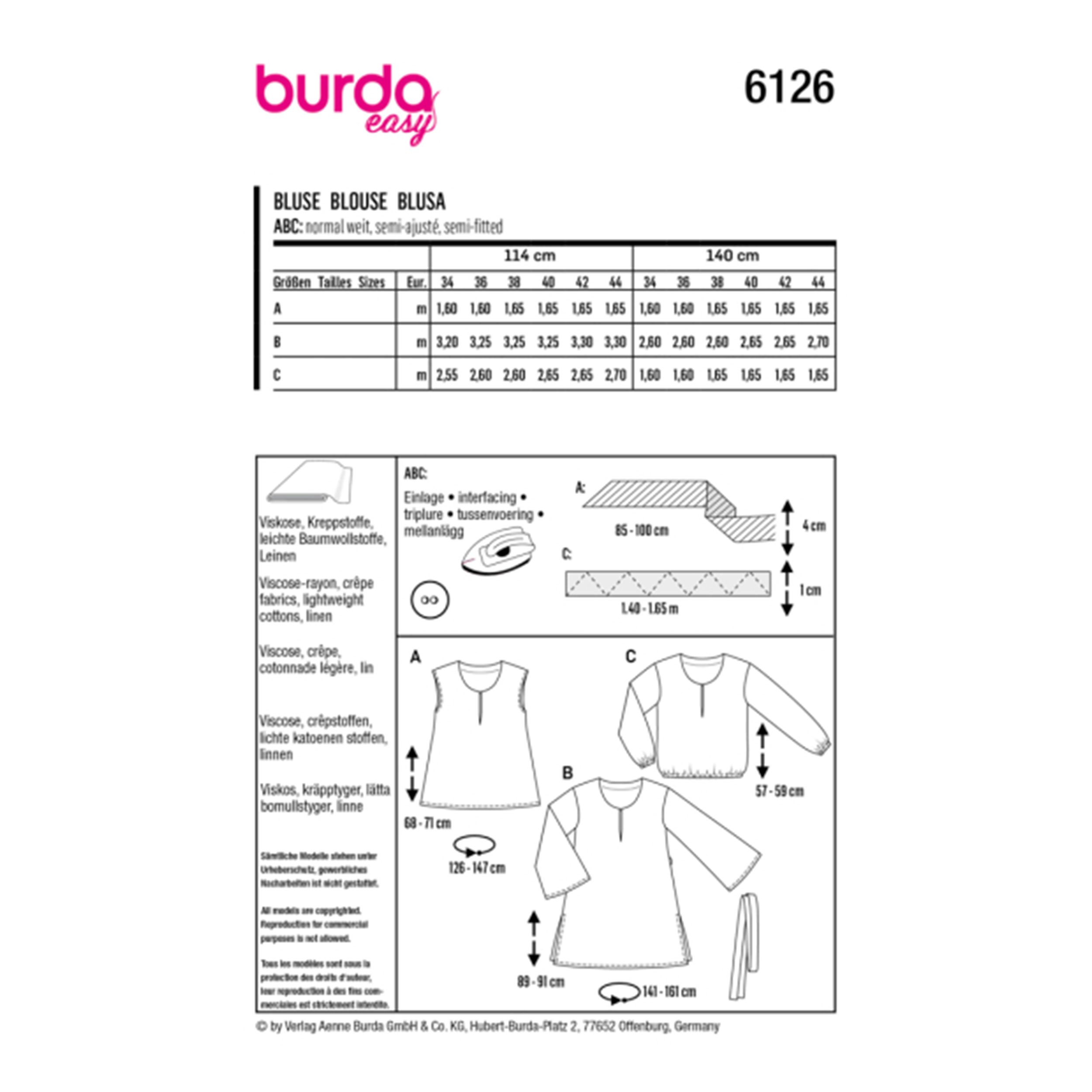 Cartamodello Burda Super Easy Tunica Image