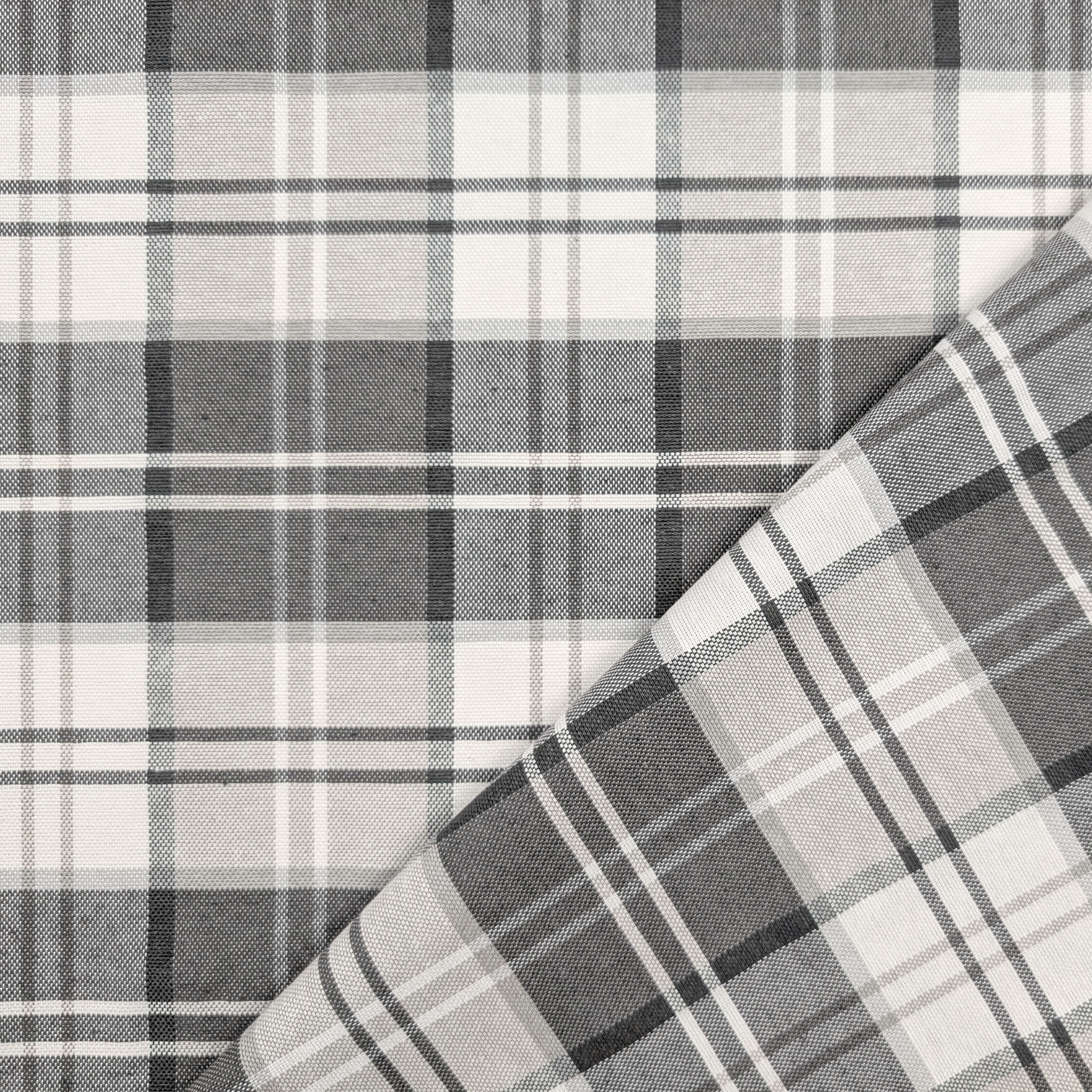 Tessuto Tinto In Filo Tartan Grigio Image
