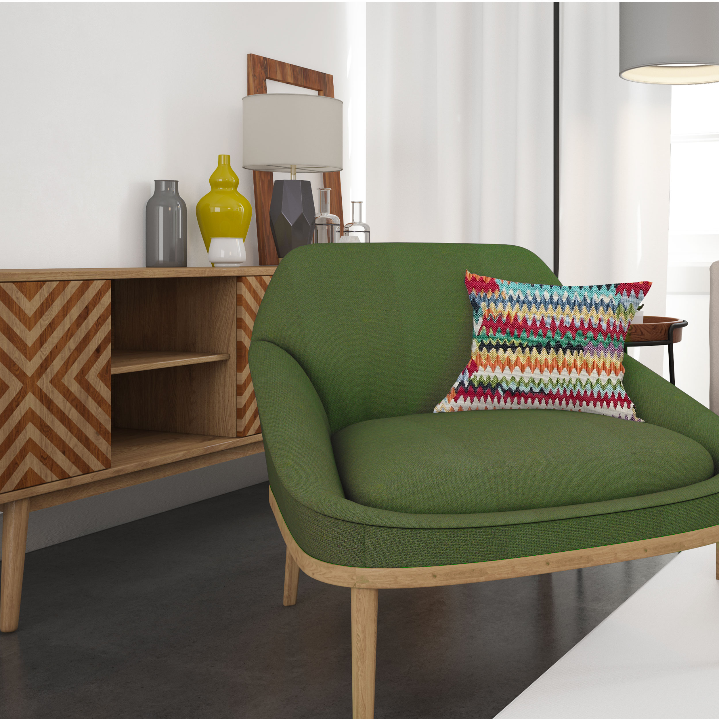 Tessuto Gobelin Fantasia Zig Zag Colorata