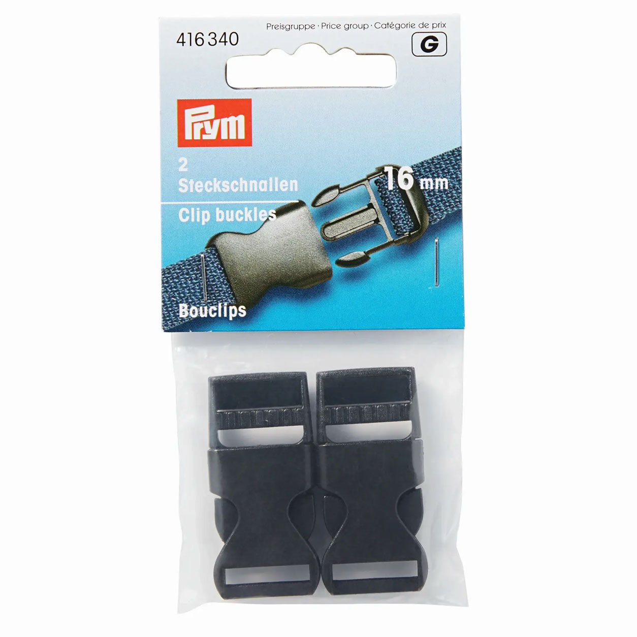 Fibbia a clip nero prym 16 mm