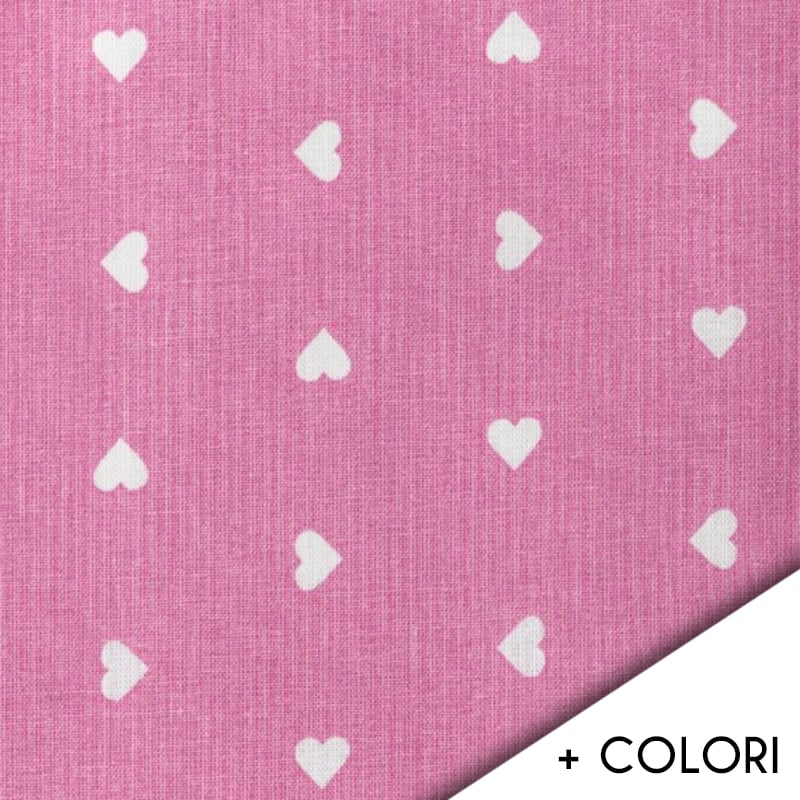cotone cuoricini bianchi sfondo colorato