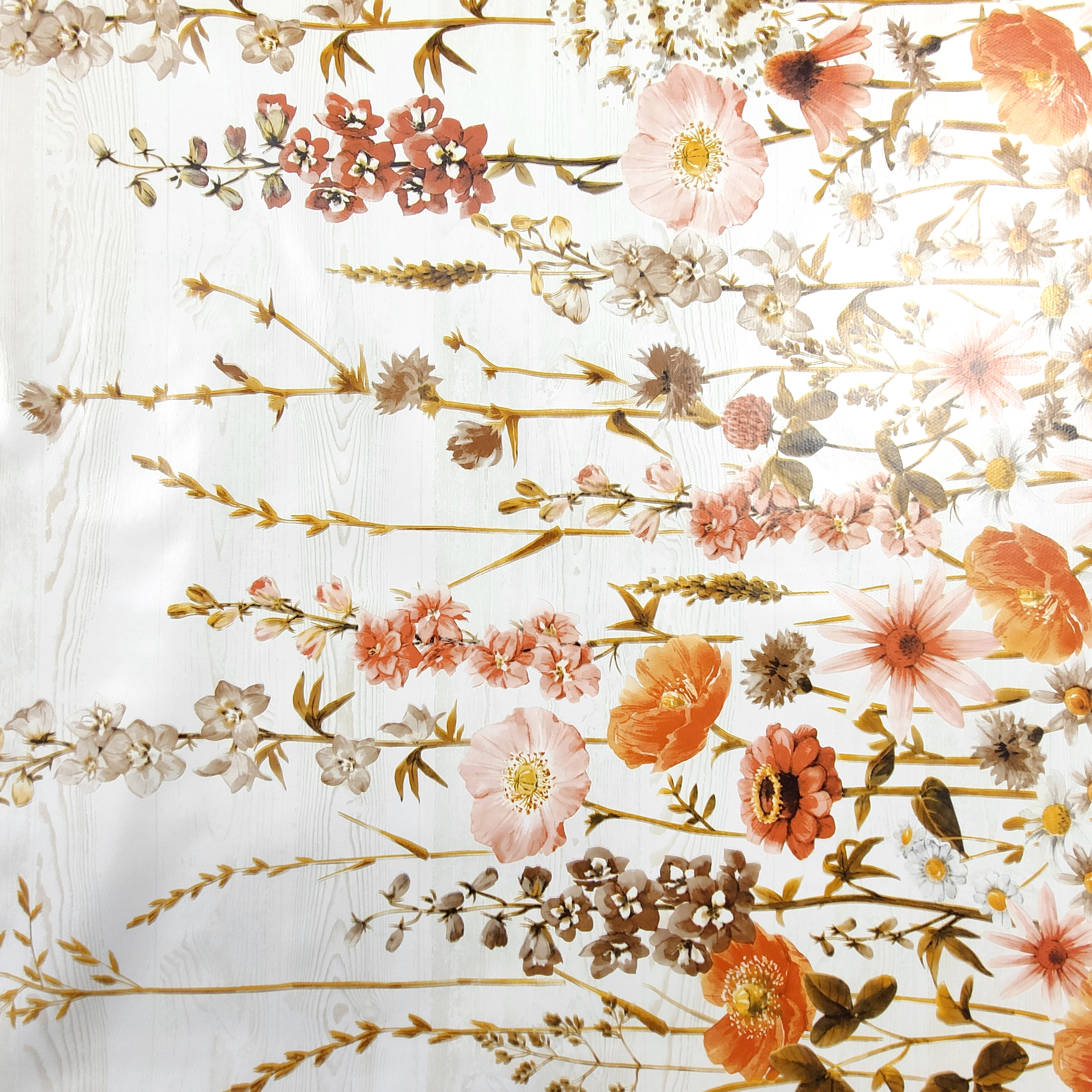 Tessuto per Tovaglia Plastificata Fiori Arancio