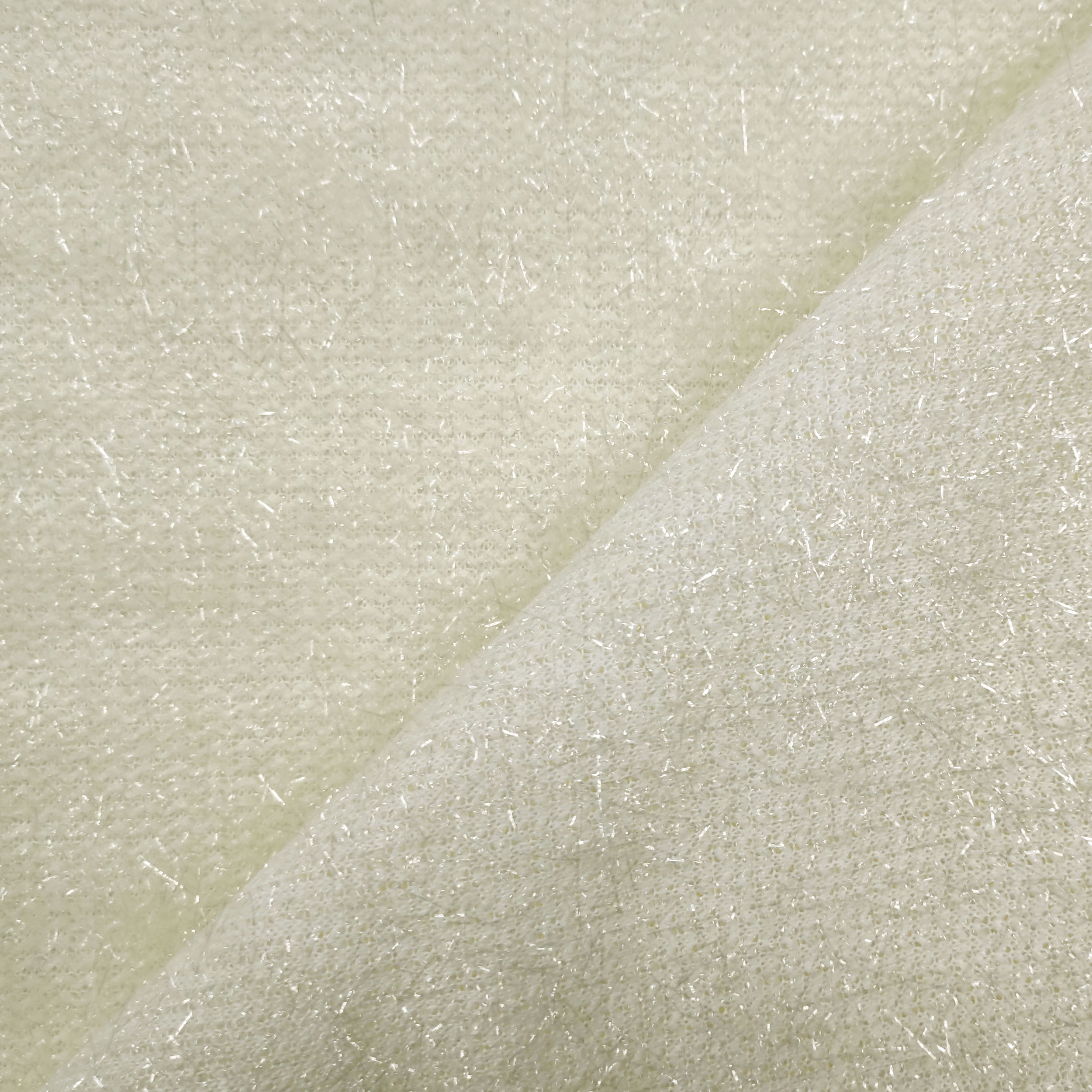 tessuto maglia panna lurex