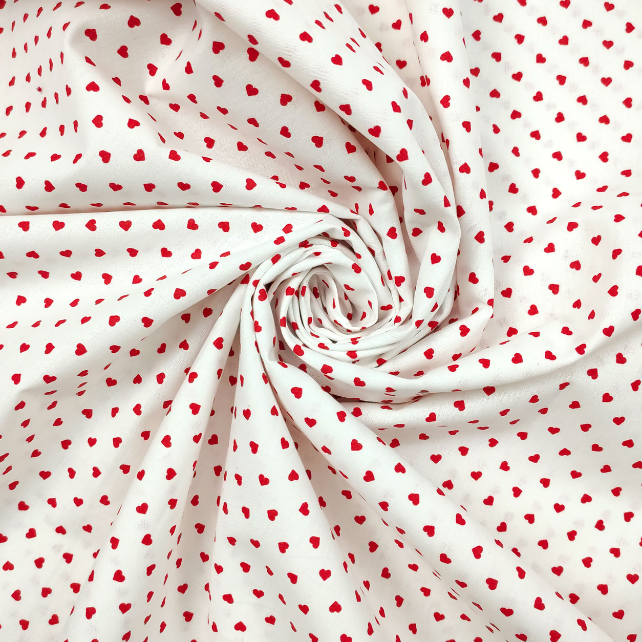 tessuti cotone percallino sfondo bianco cuori rosso