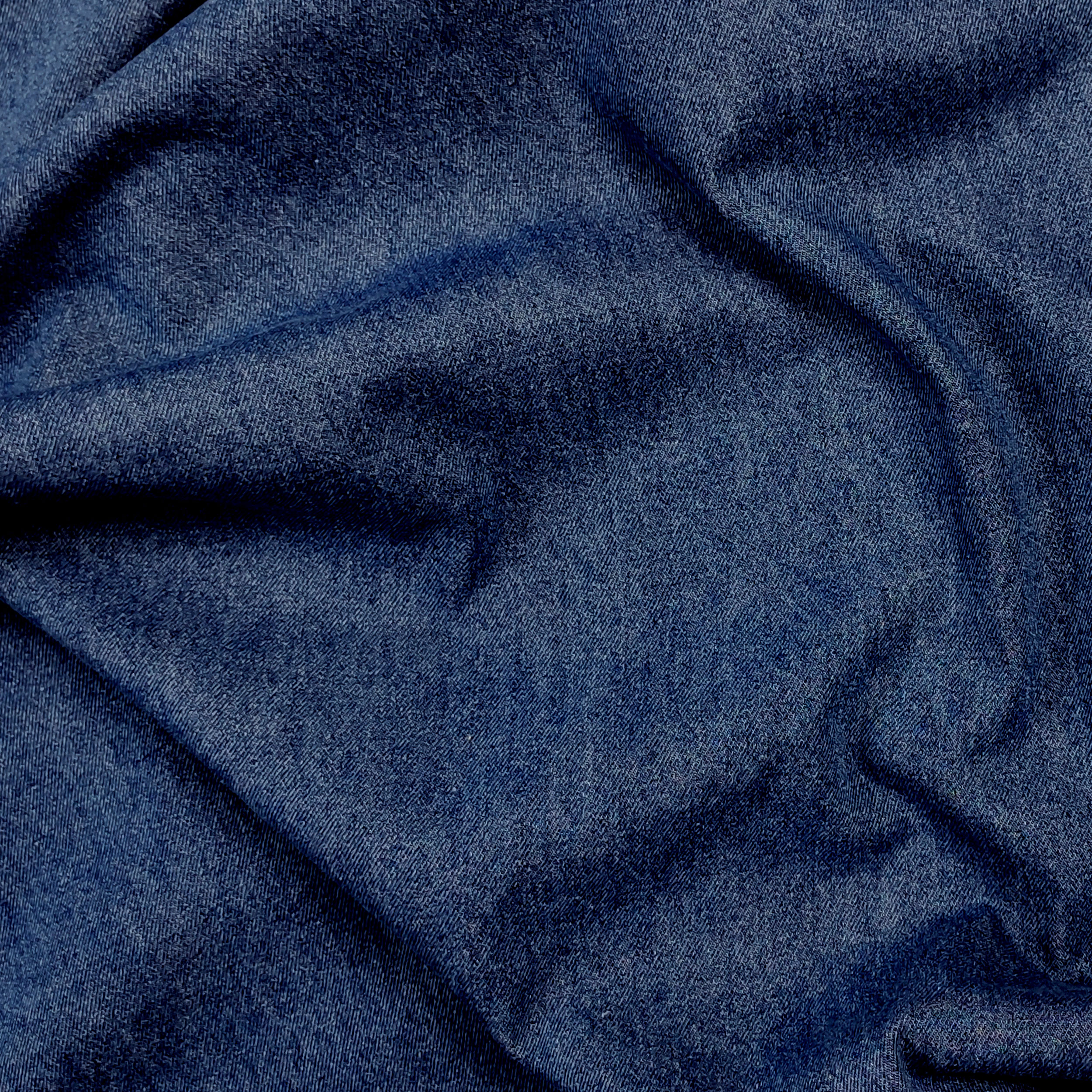 Tessuto Denim Puro Cotone Blu Scuro