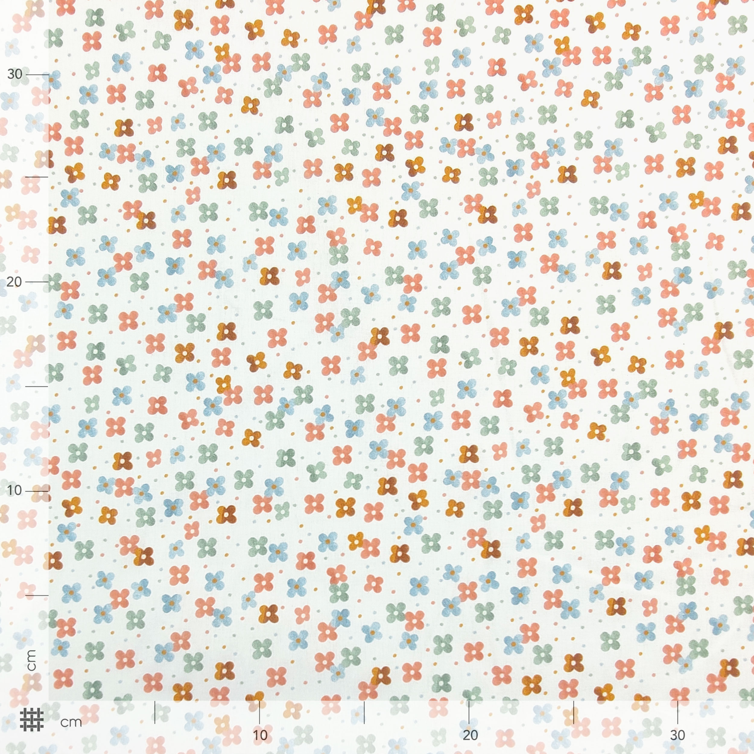 Tessuto Cotone Piccoli Fiori Colorati