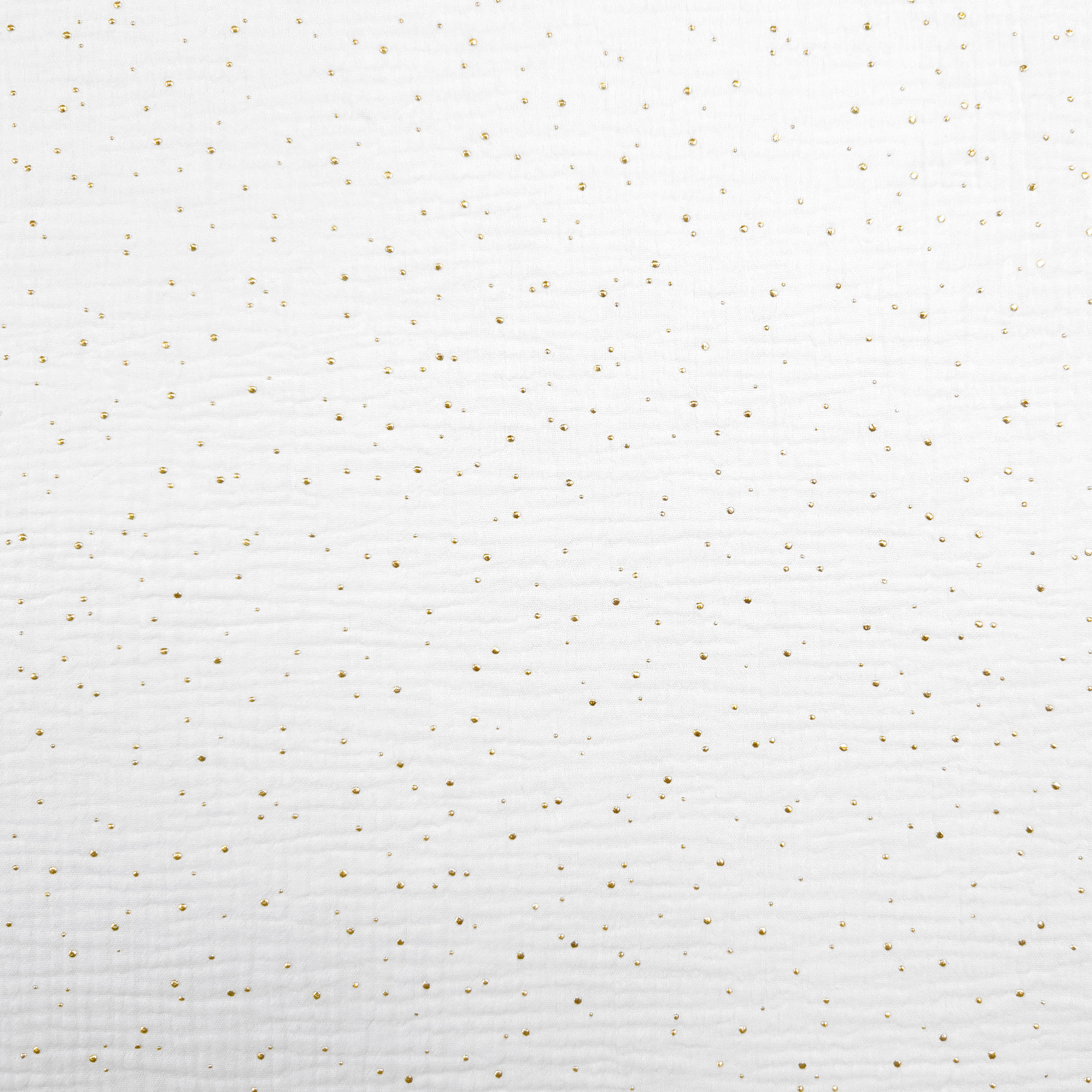 Mussola Cotone Bianco con Pois Oro Image