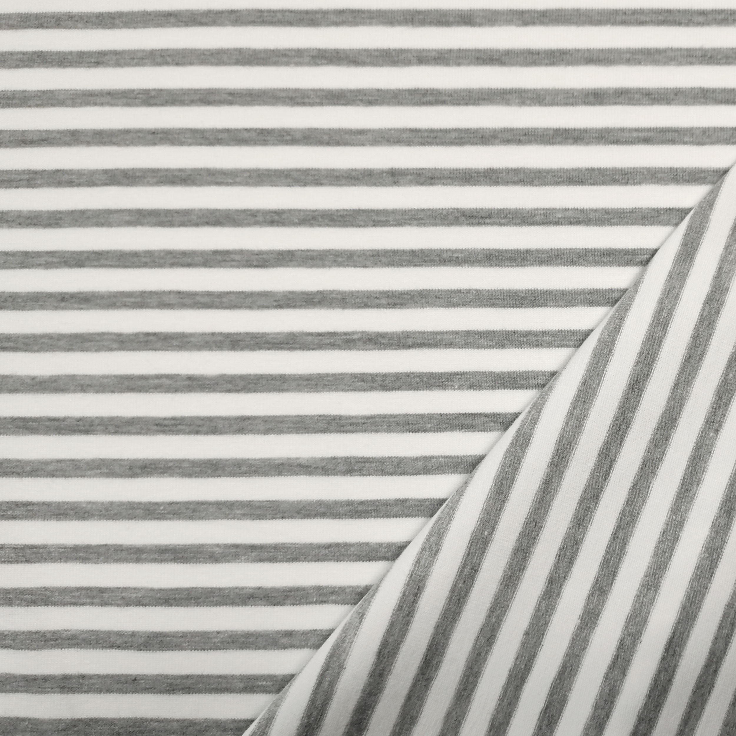 Jersey Bielastico Righe Sottili Grigie e Bianche