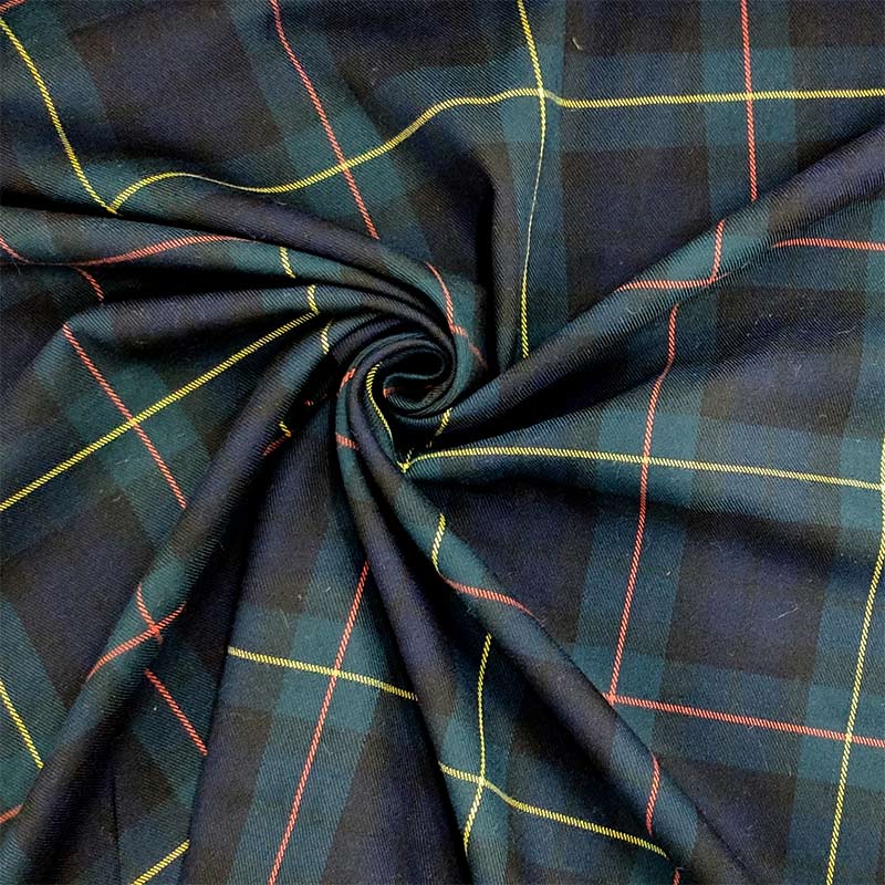 Tartan Verdone Scuro con Righe Sottili Colorate