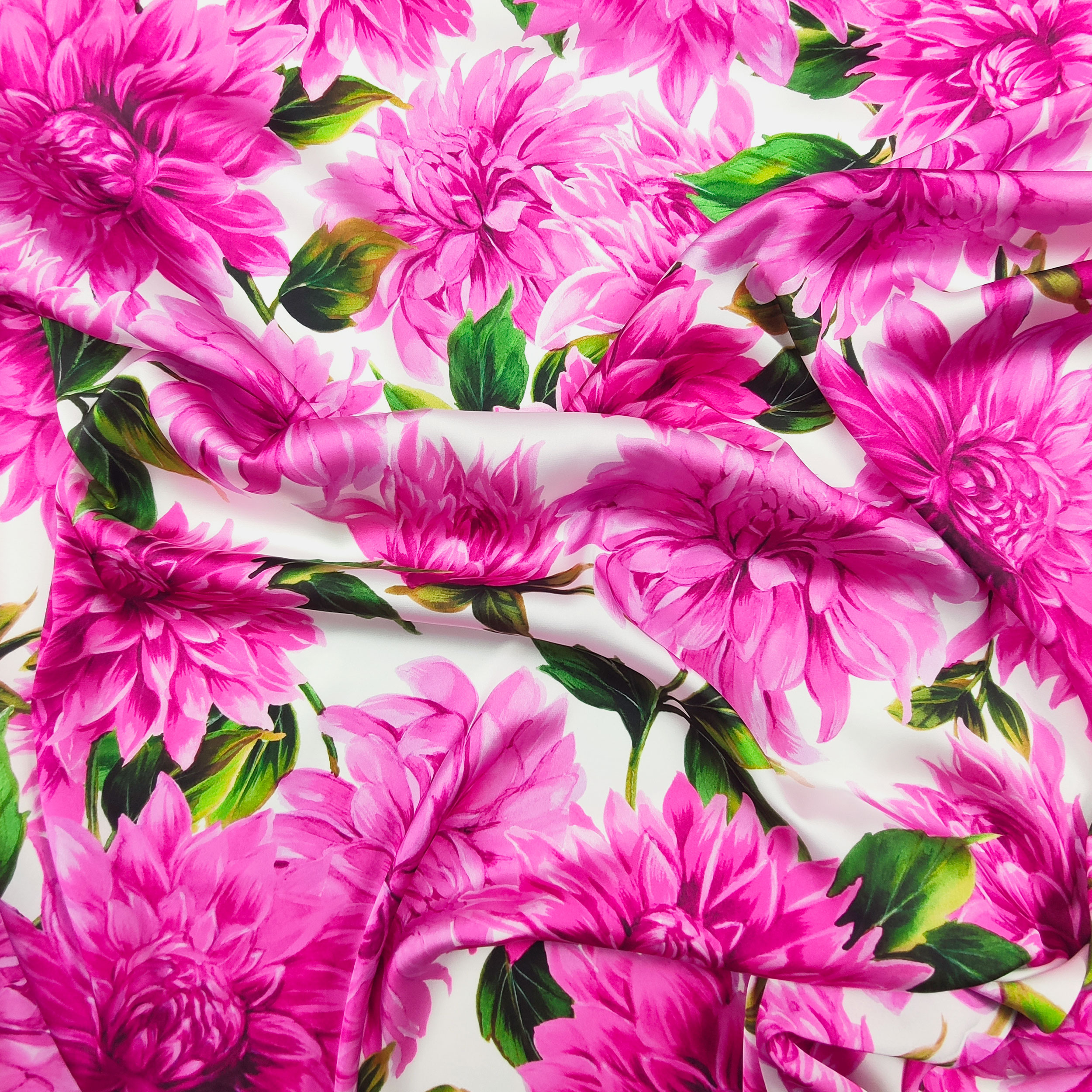 Tessuto Rasetto Alta Moda Dalie Fuxia