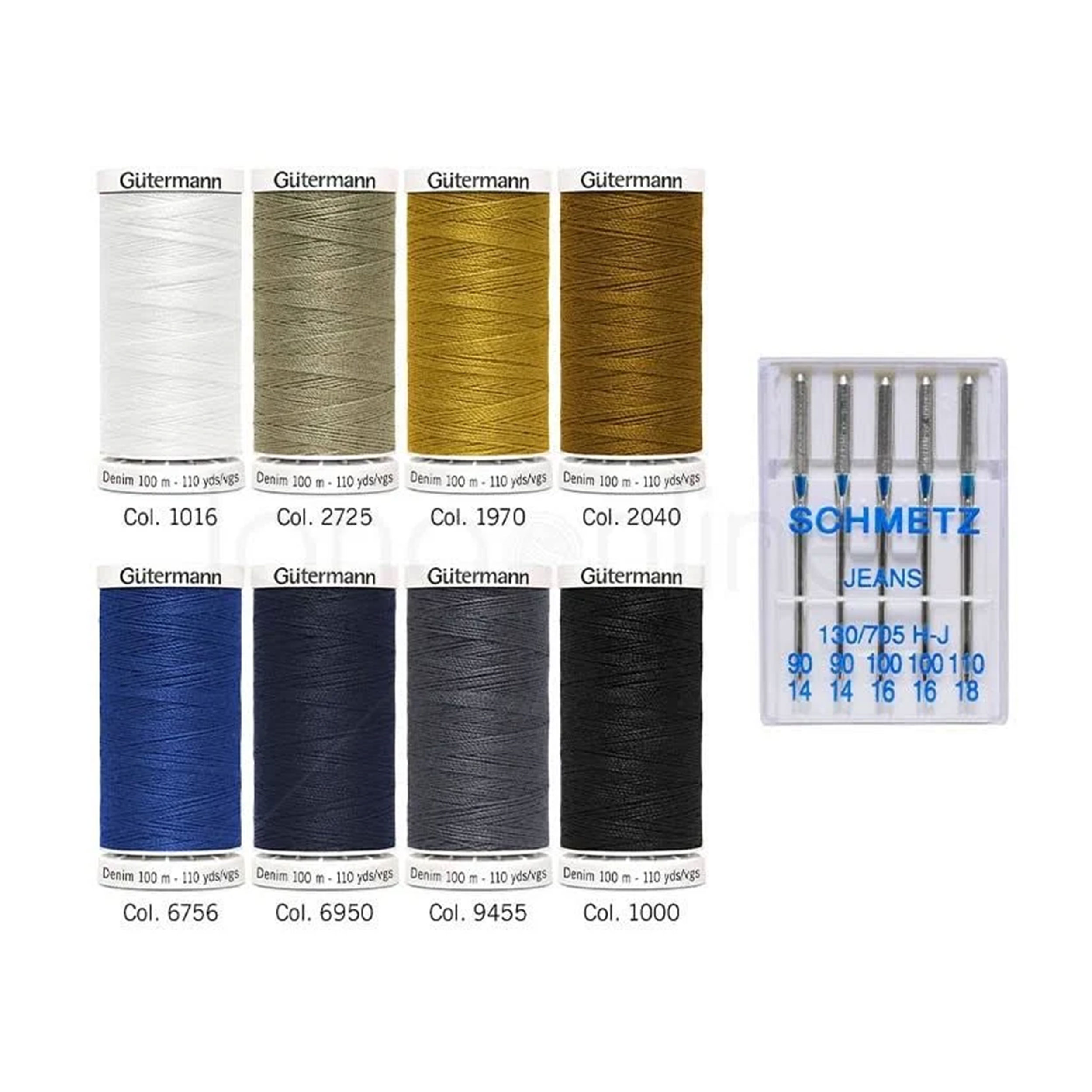 Gutermann Creative Set 8 Bobine Denim con Aghi Image