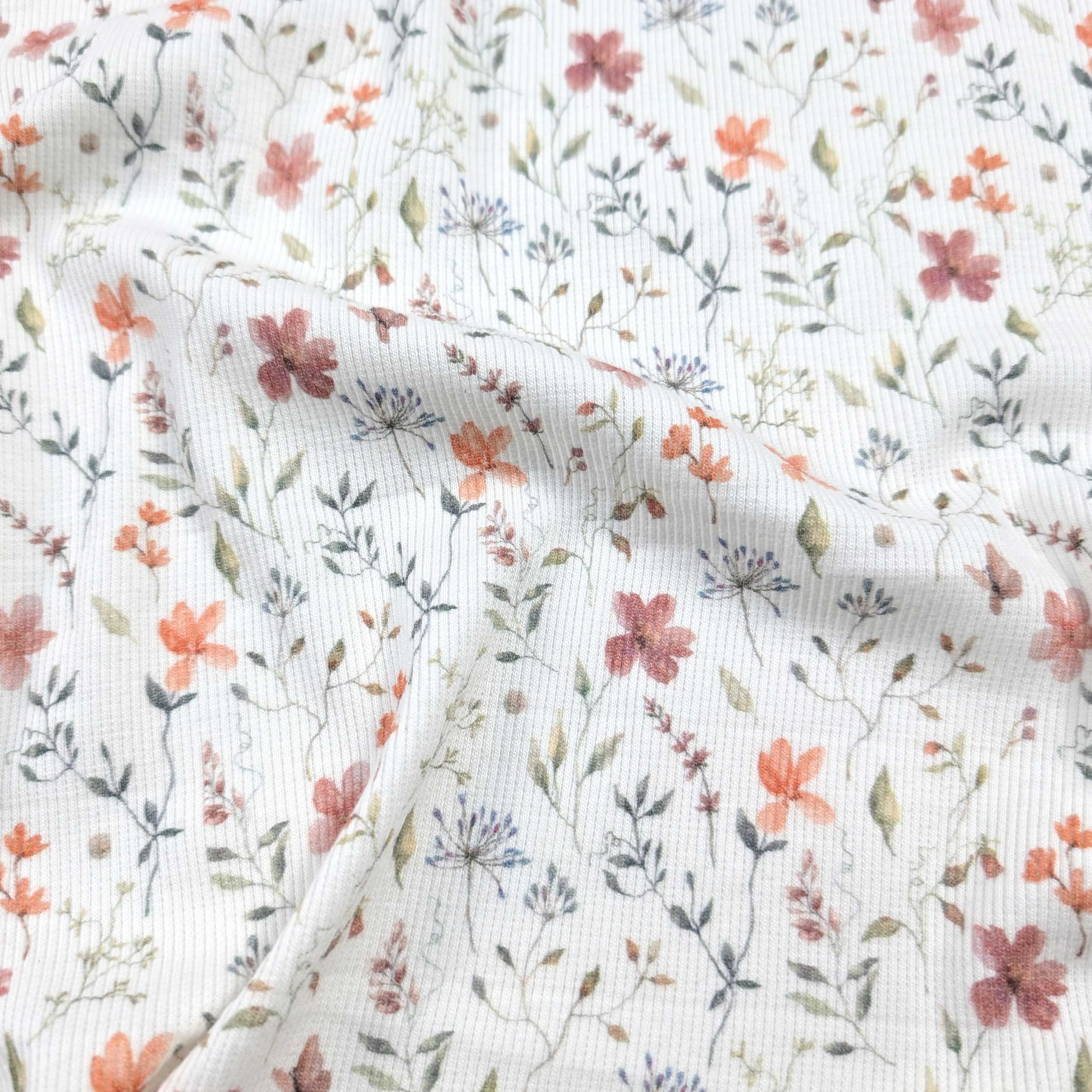 Jersey Costina Bianco Fiori Delicati Image