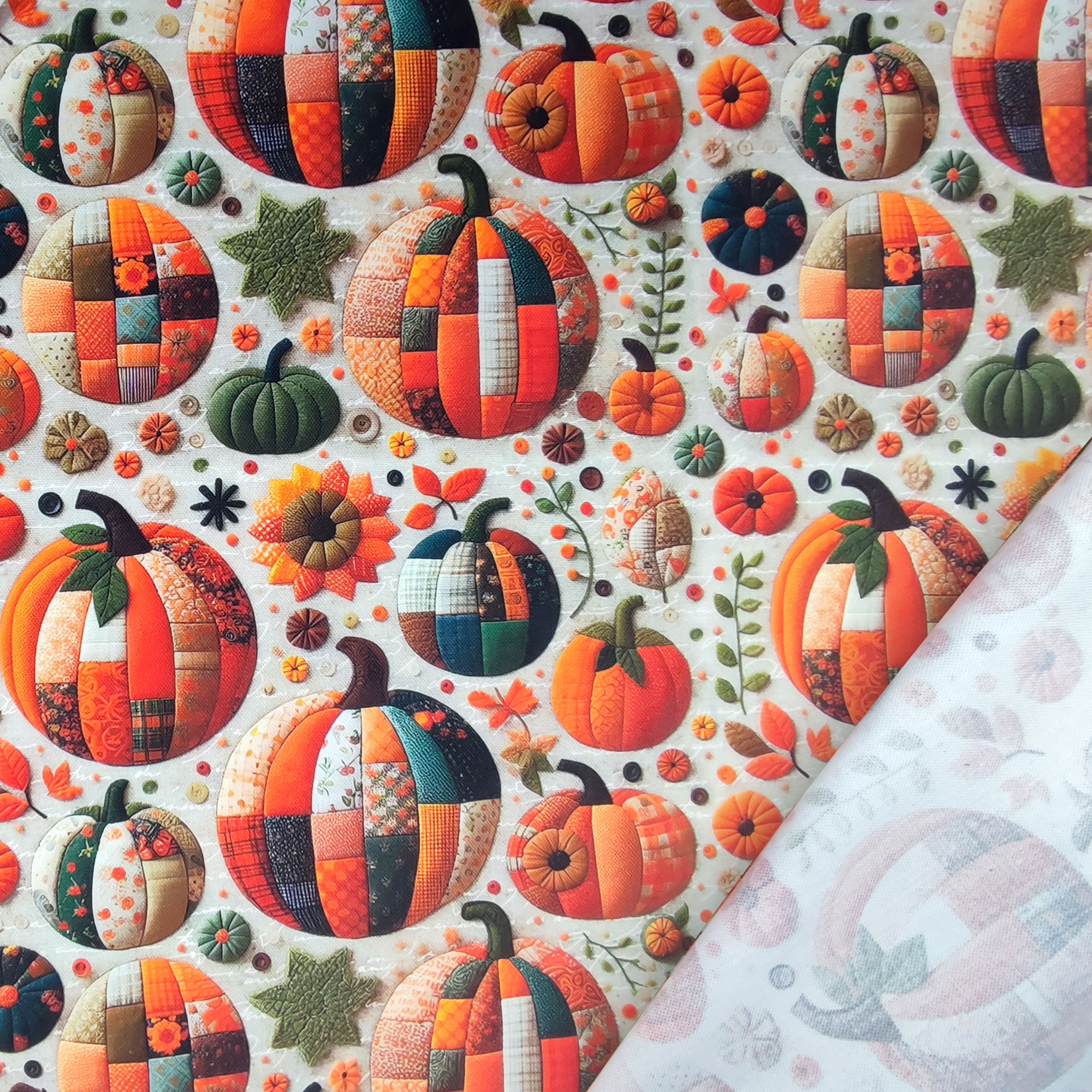 Panama di Cotone Zucche Patchwork