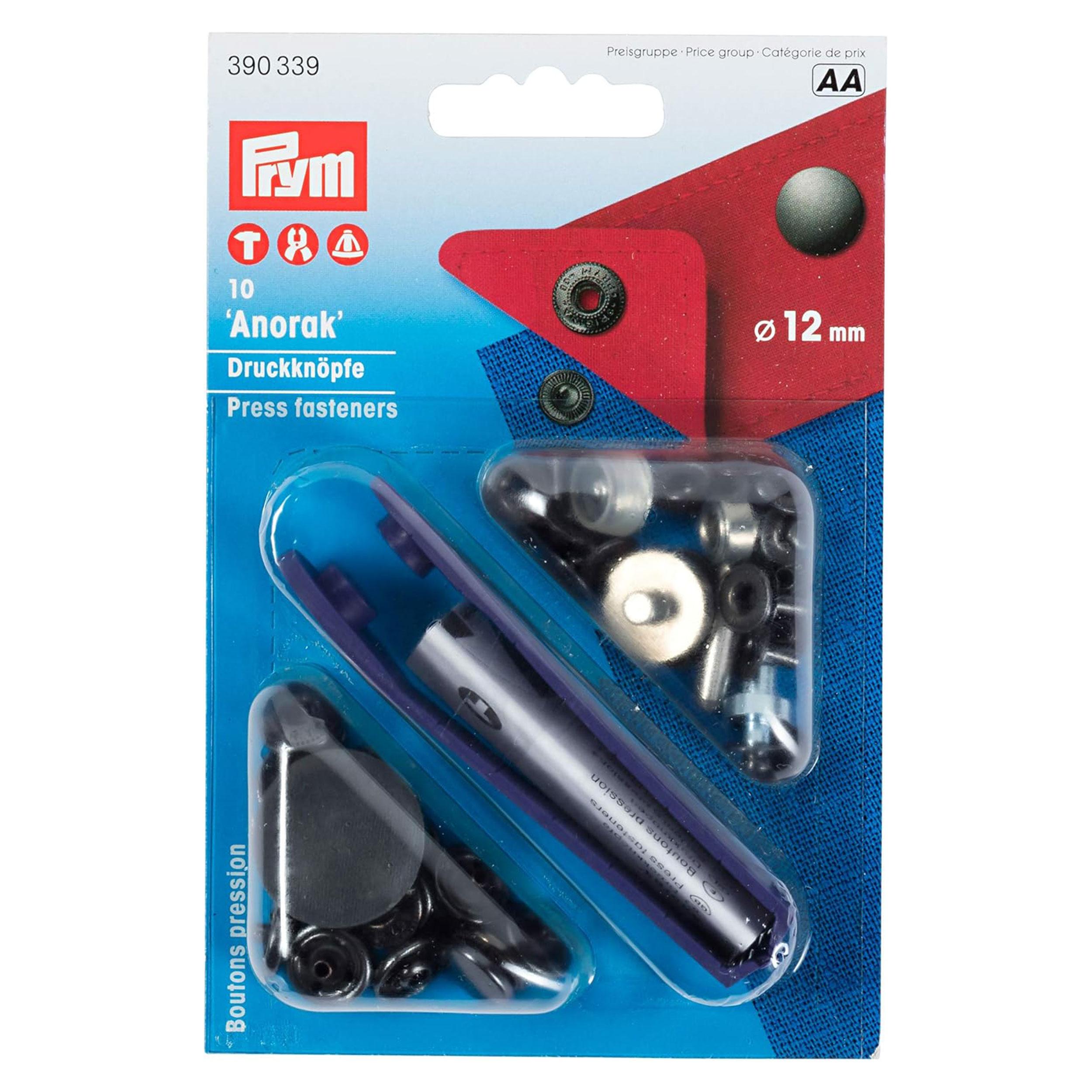 Bottoni a Pressione Anorak 15 mm Nero