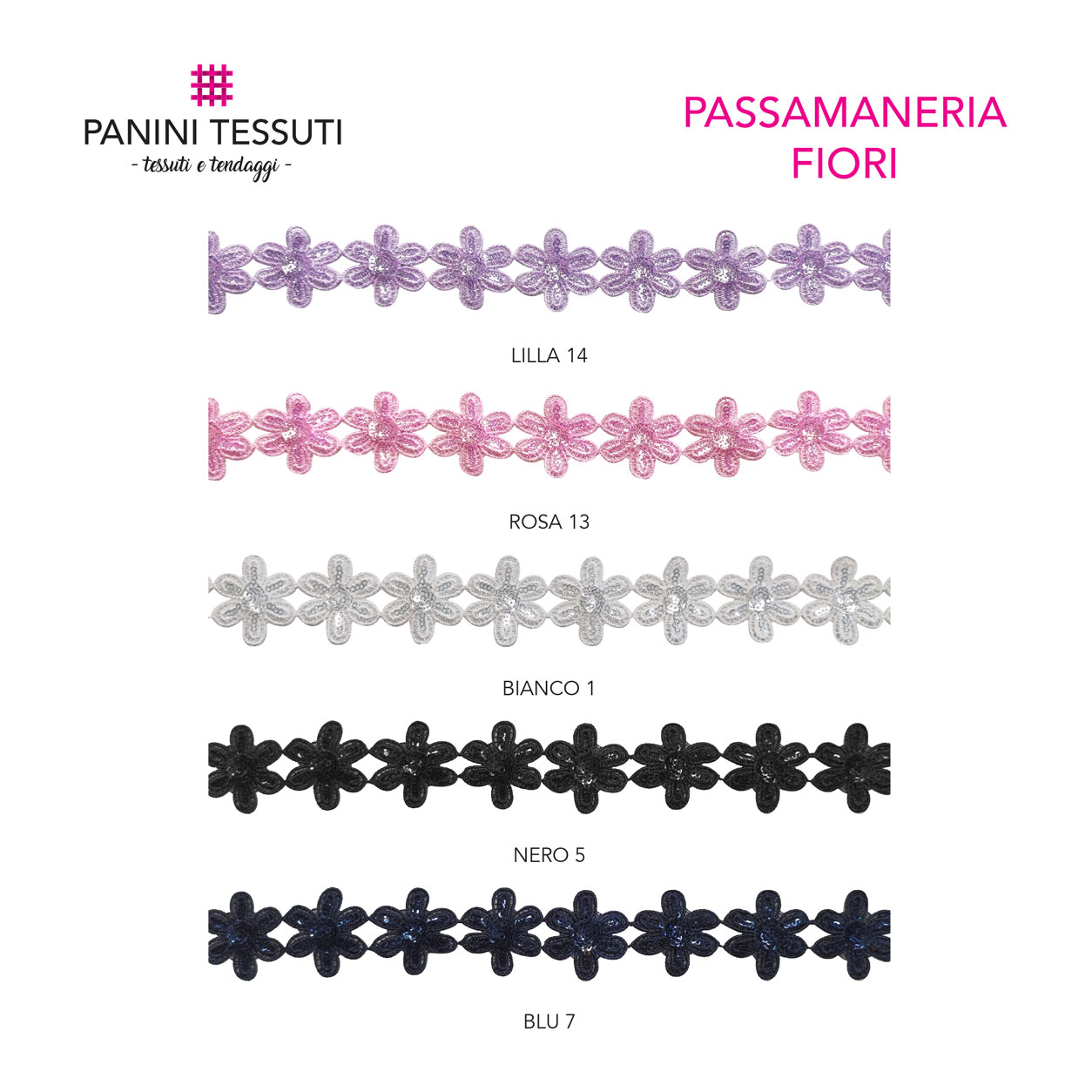 passamaneeia fiori tab colore