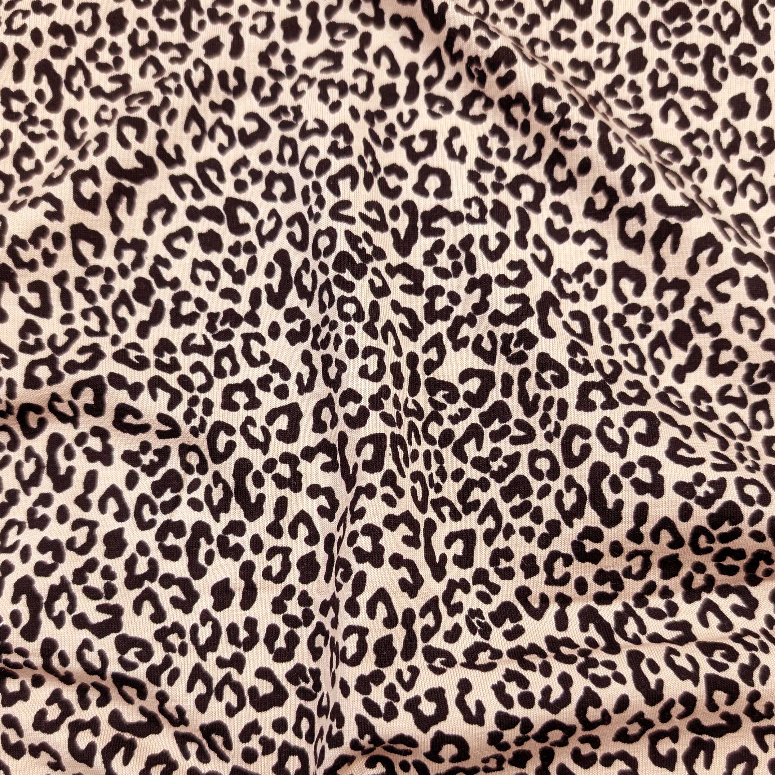 Jersey Cotone Beige Fantasia Leopardata Image