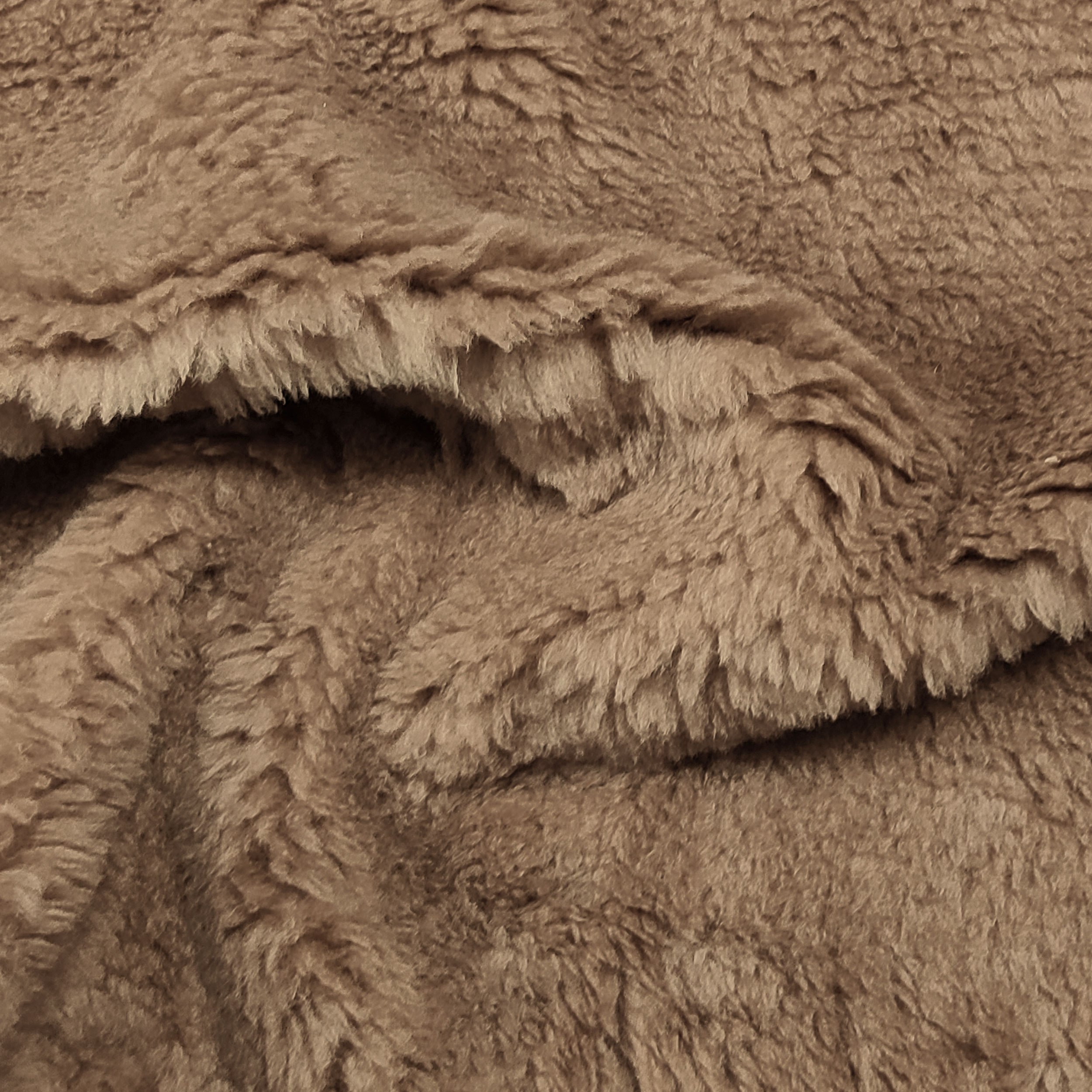 Pelliccia Sintetica Teddy Tinta Unita Cammello