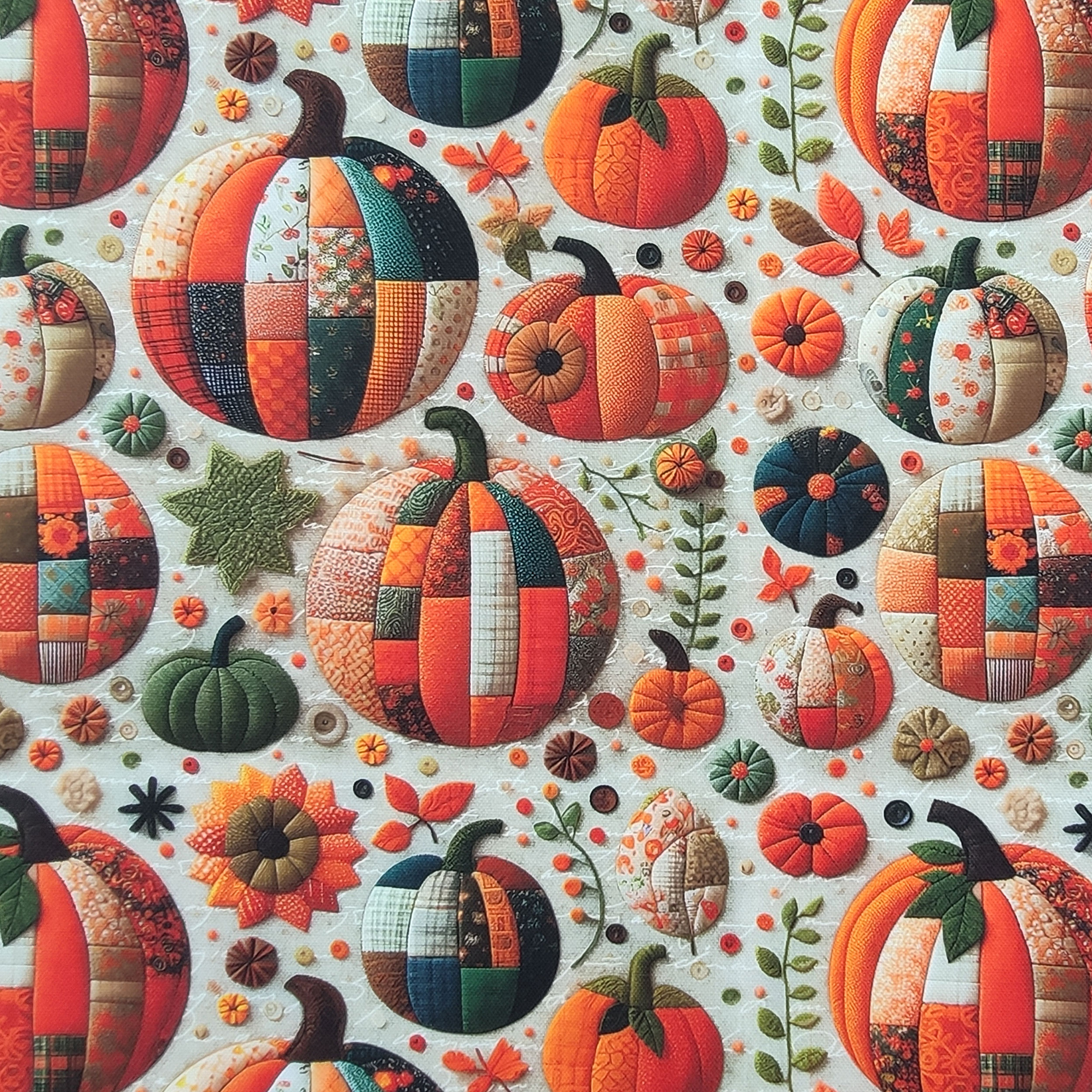 Panama di Cotone Zucche Patchwork