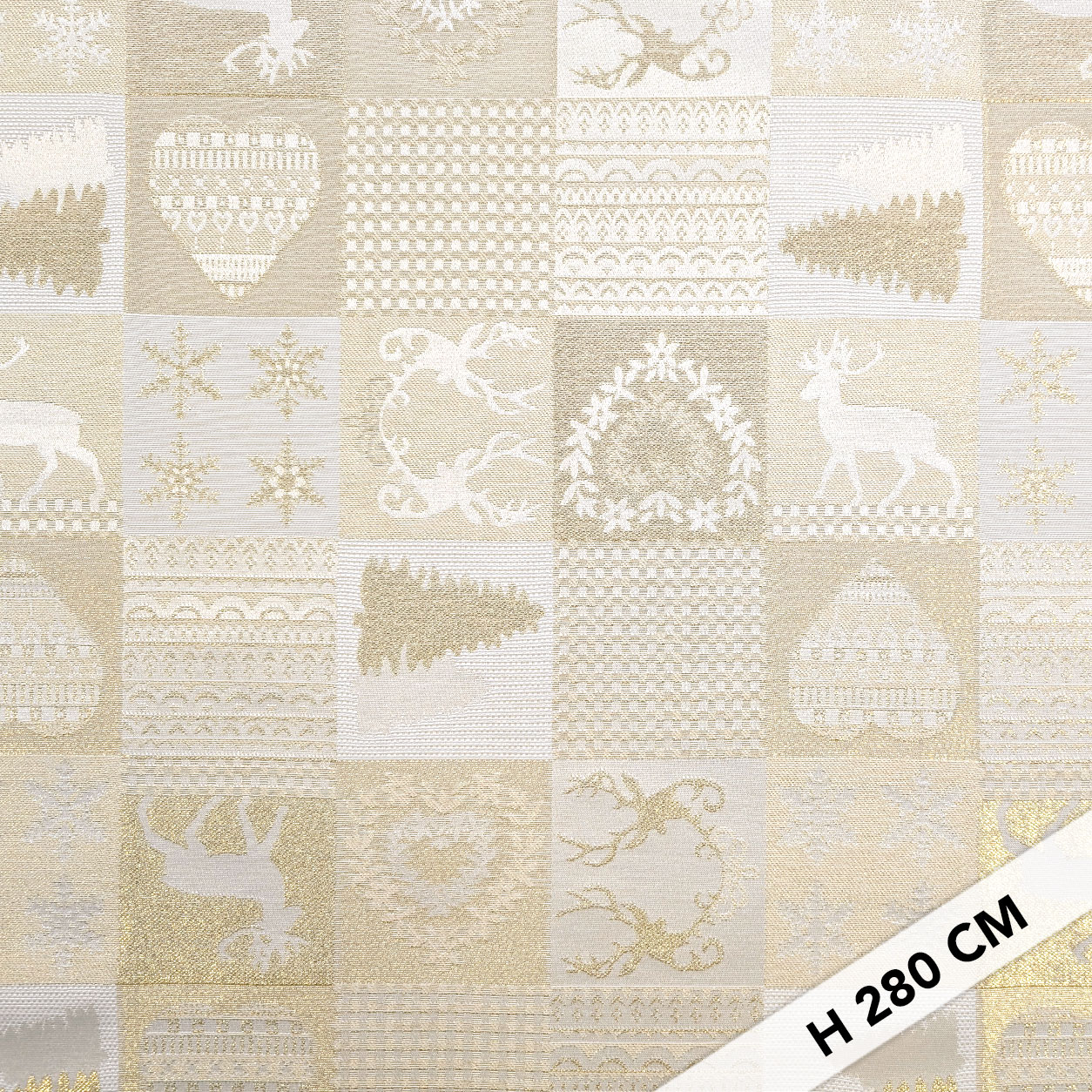 Jacquard Patchwork Natalizio Oro Lurex Image