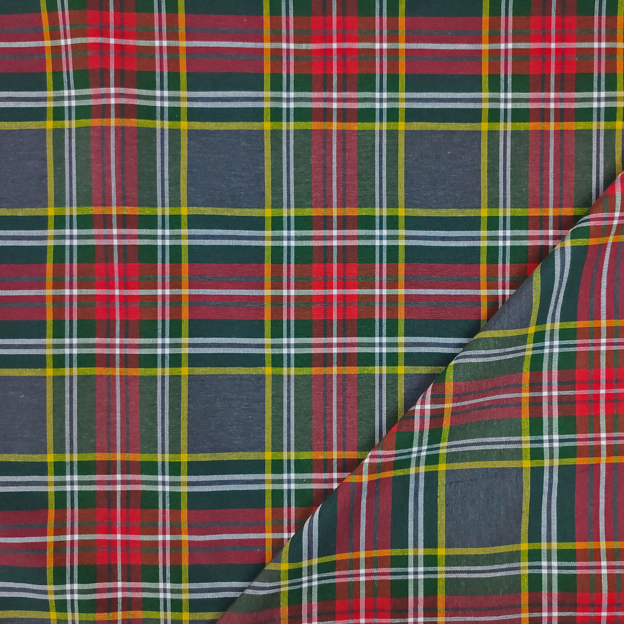 Tessuto Tartan Grande Grigio Rosso Image