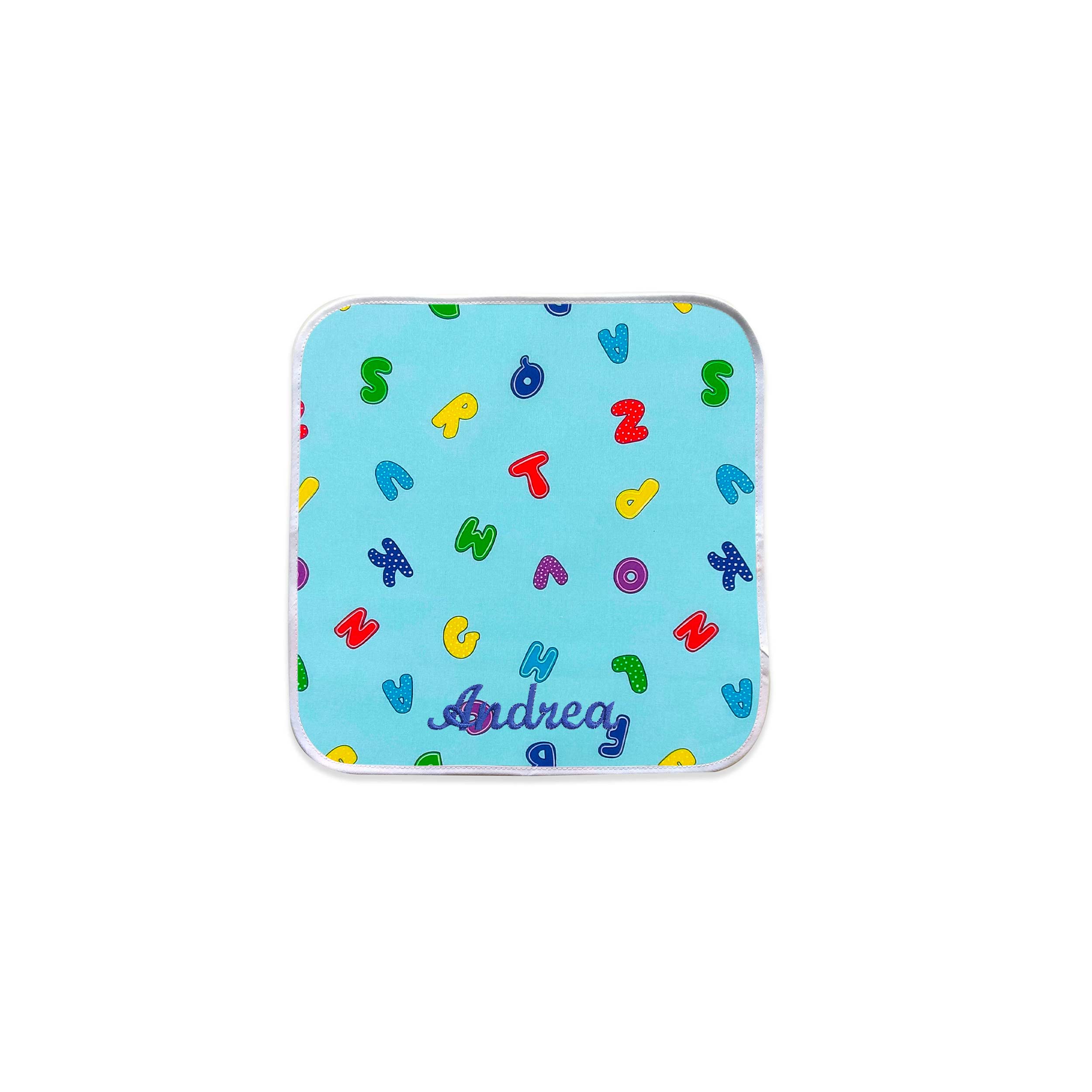 Tovagliolo Alfabeto Sfondo Azzurro