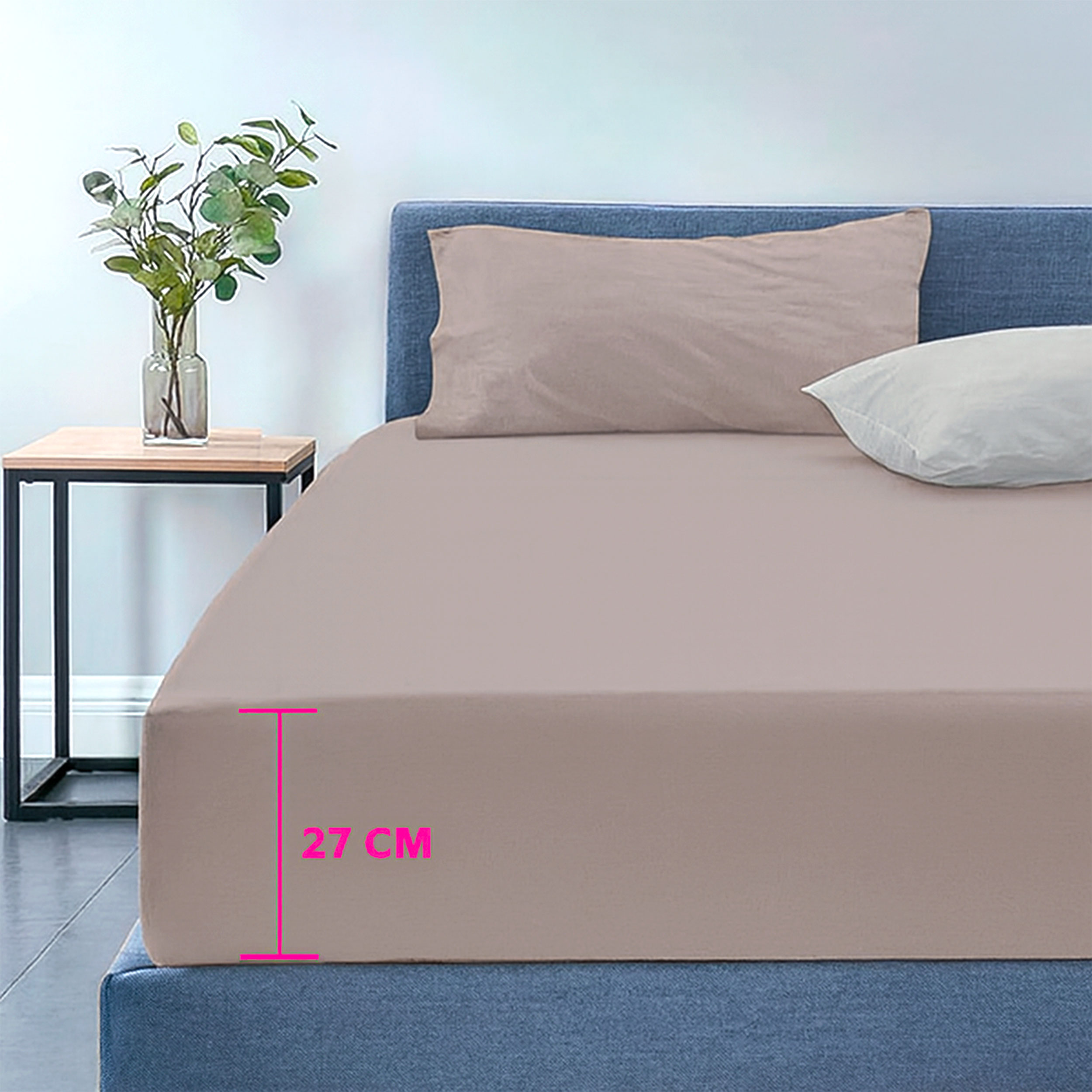 Completo Lenzuola Tortora Letto 1 Piazza e Mezza Image