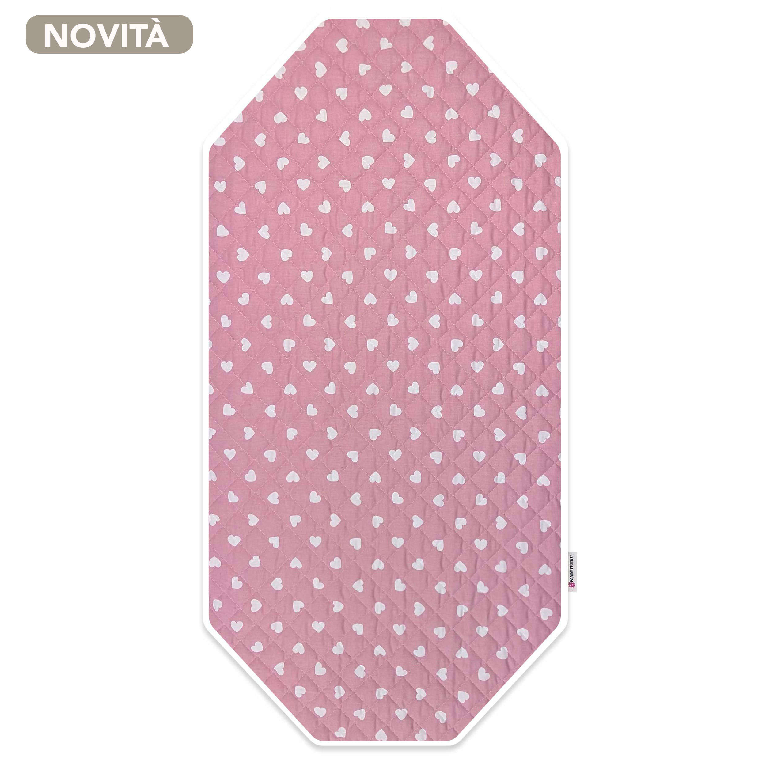 Copri Brandina Cuori Bianchi con Sfondo Rosa Antico Image