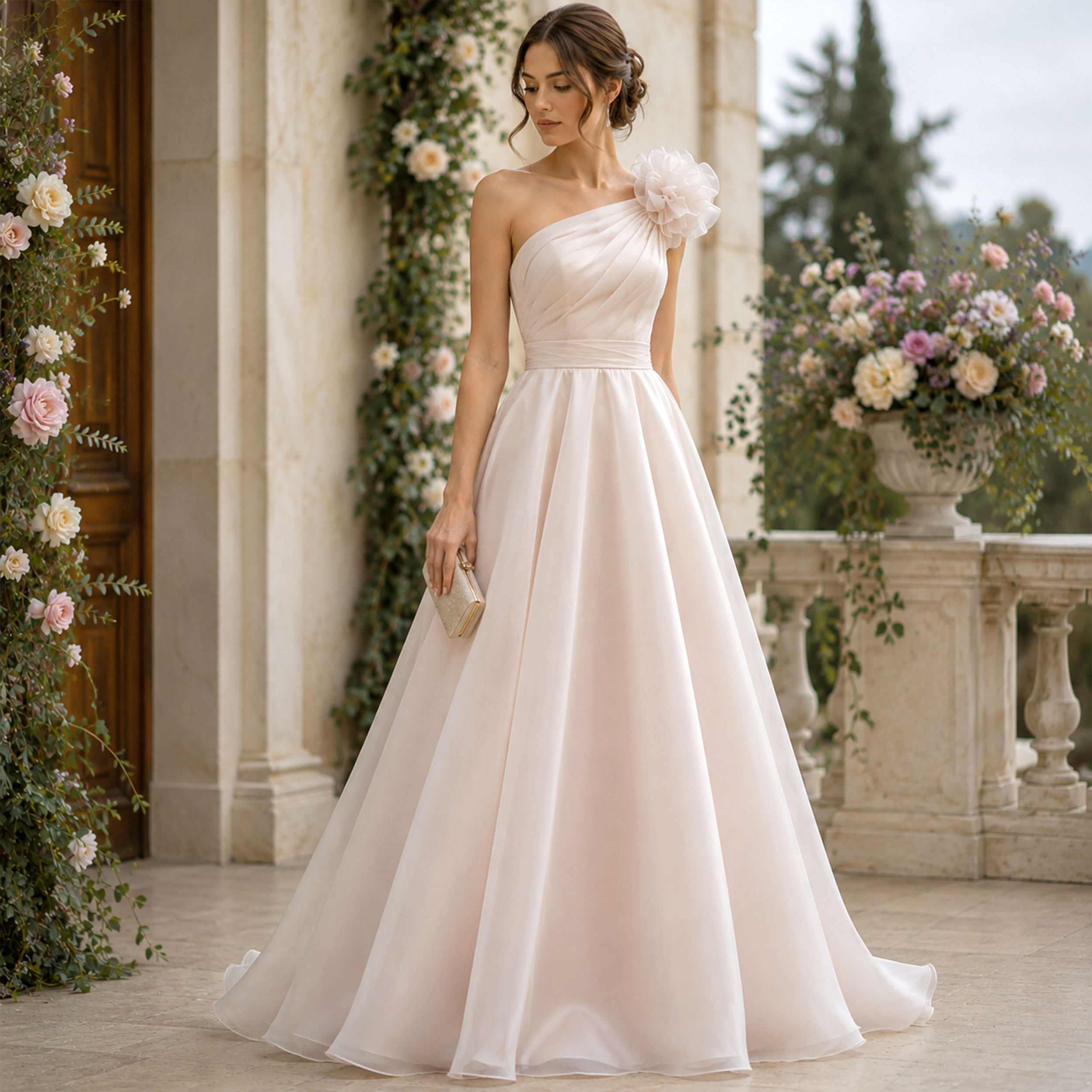 Doppia Organza Setata Cipria Image