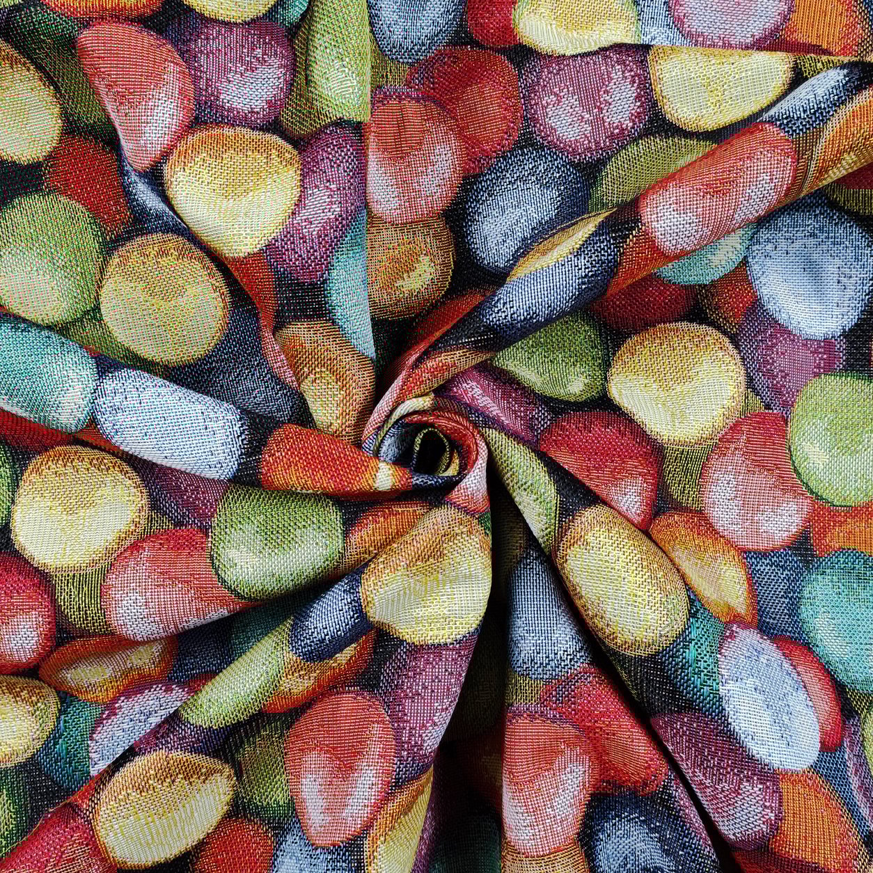 Tessuto Jacquard Fantasia Bolle Colorate