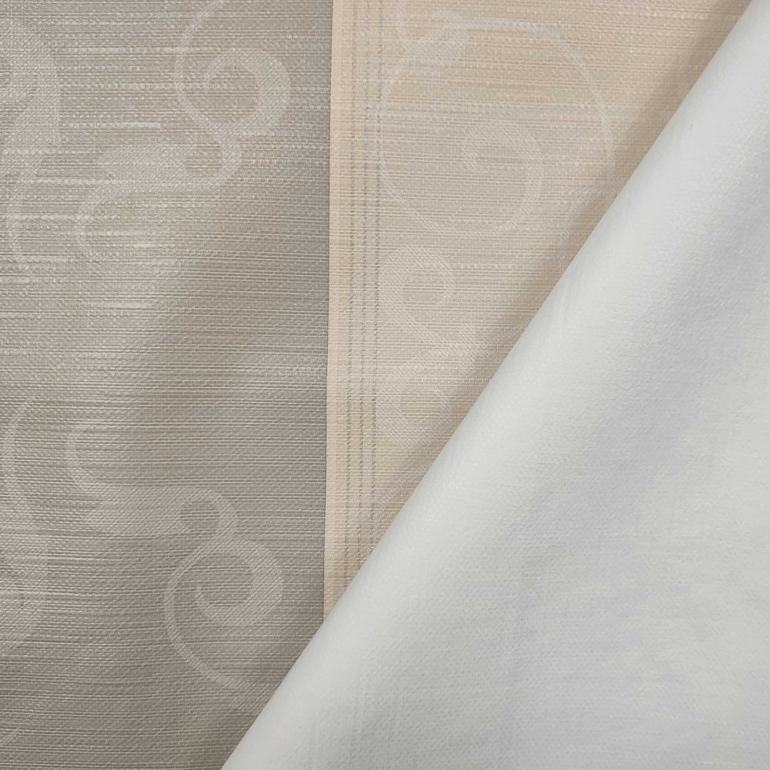 Tessuto per Tovaglia Plastificata Grigio e Beige Image