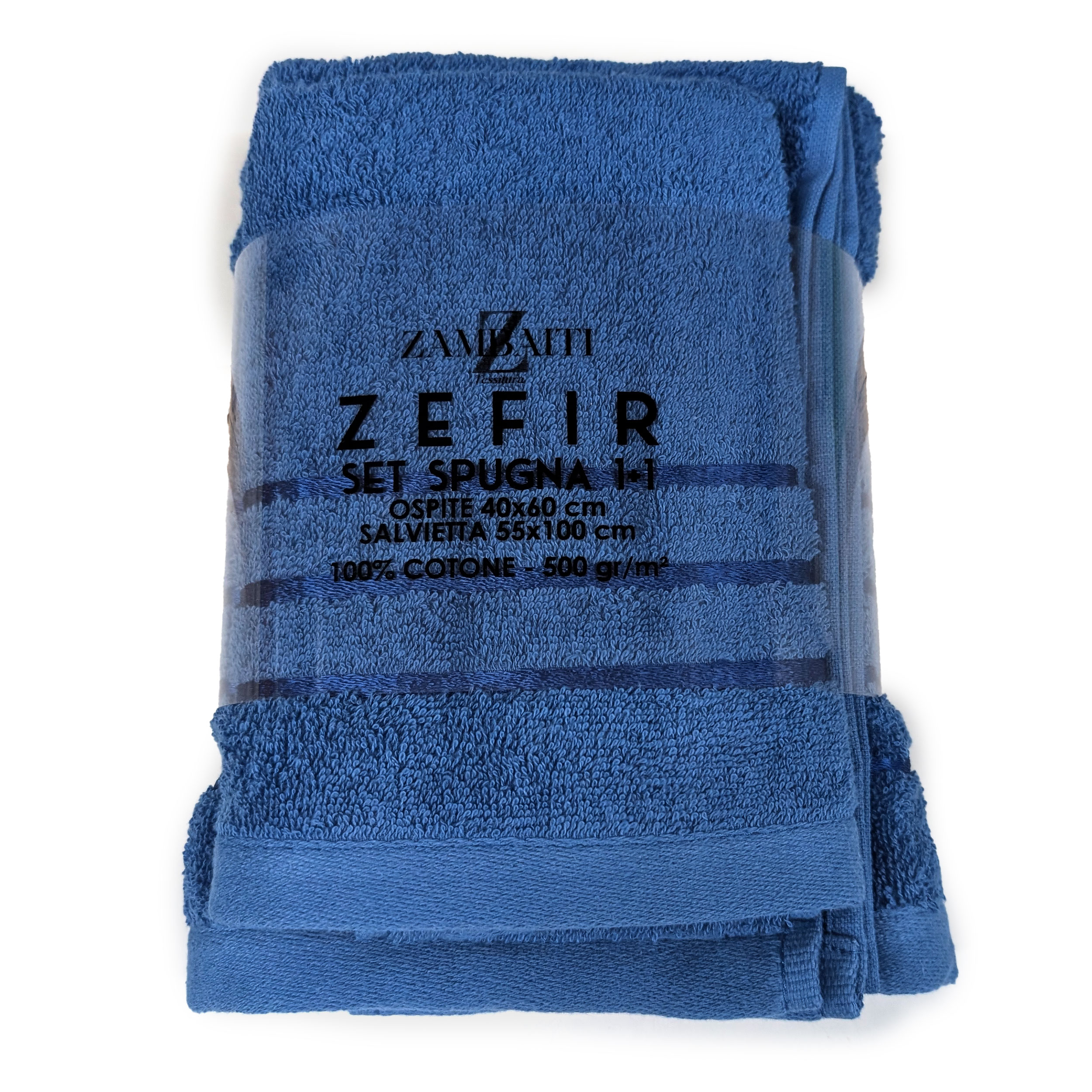 Set Asciugamani Bagno Viso e Ospite Blu Image