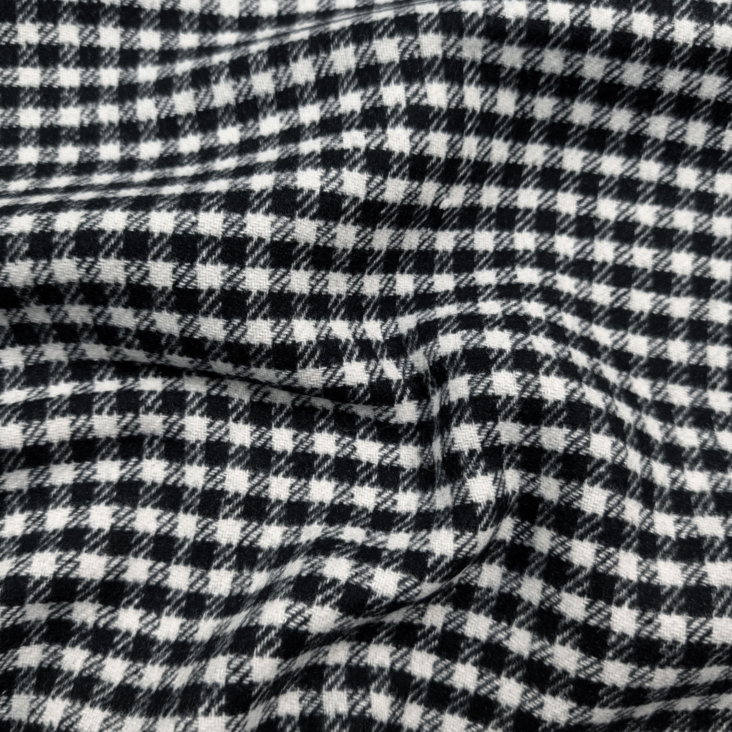 Cappotto Double Lana Pied de Poule Quadri Bianco e Nero Image