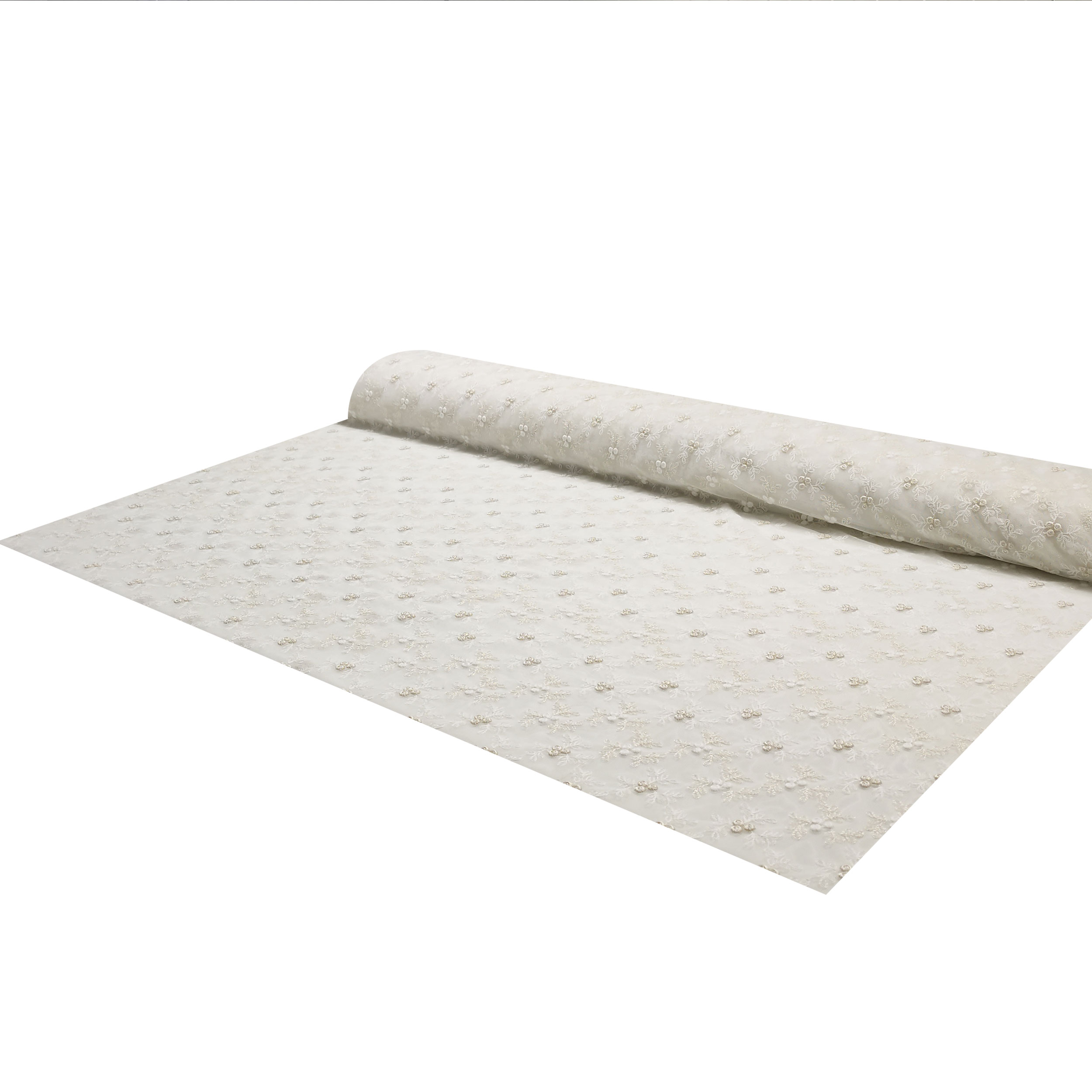 Tessuto Tenda Pizzo Floreale Beige | Panini Tessuti