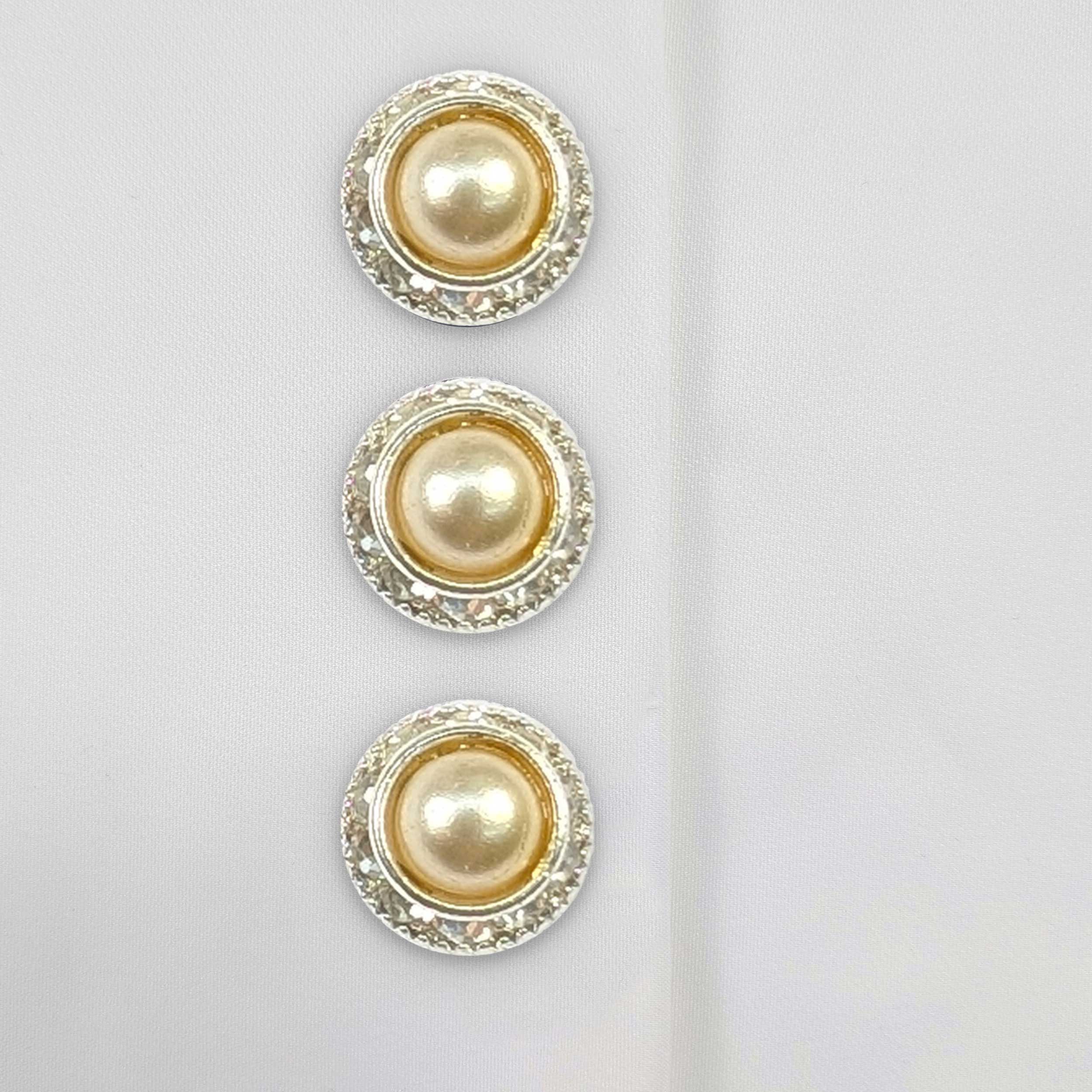 Bottone Gioiello Grande Strass con Madre Perla Image