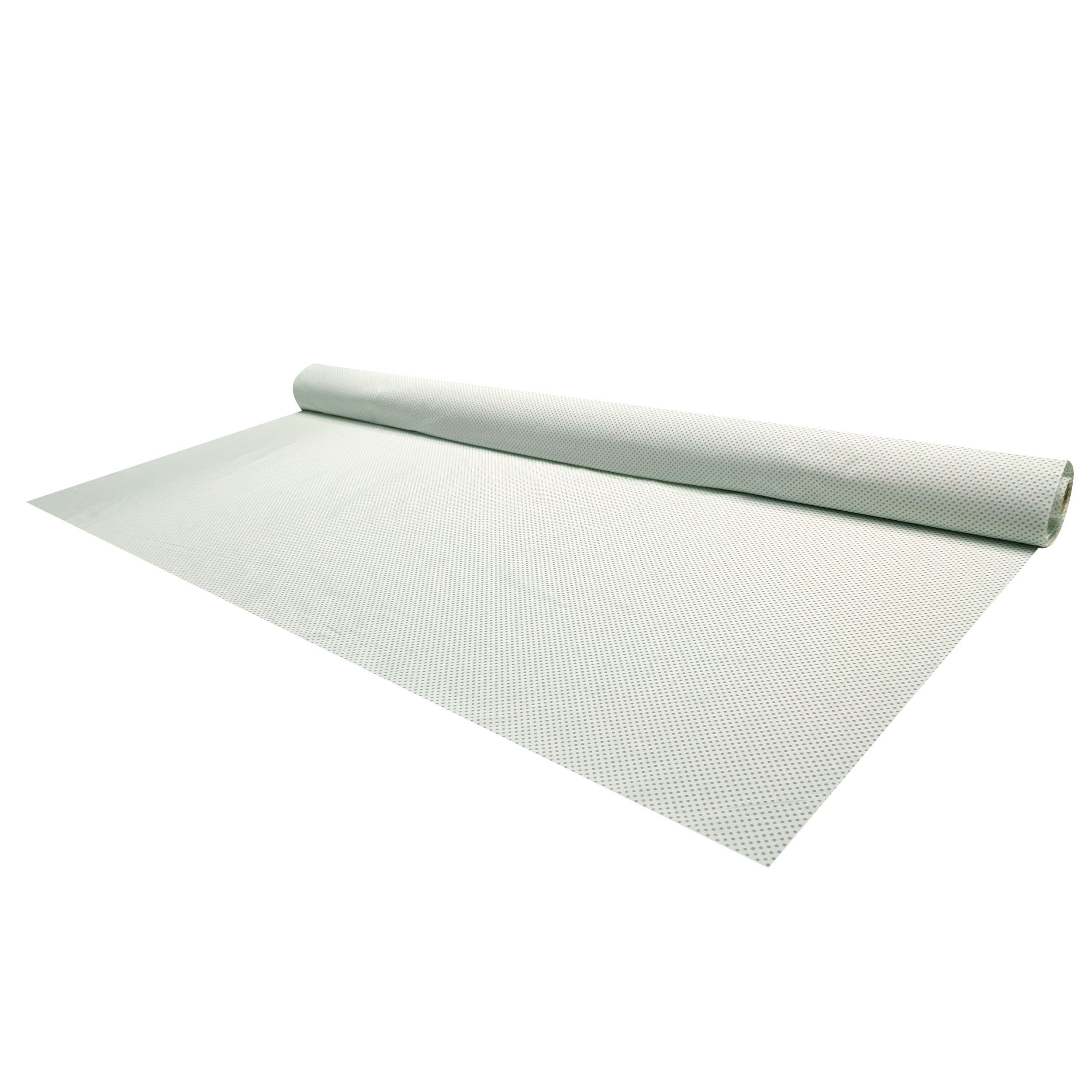 Tessuto Cotone Bianco Pois Menta Image