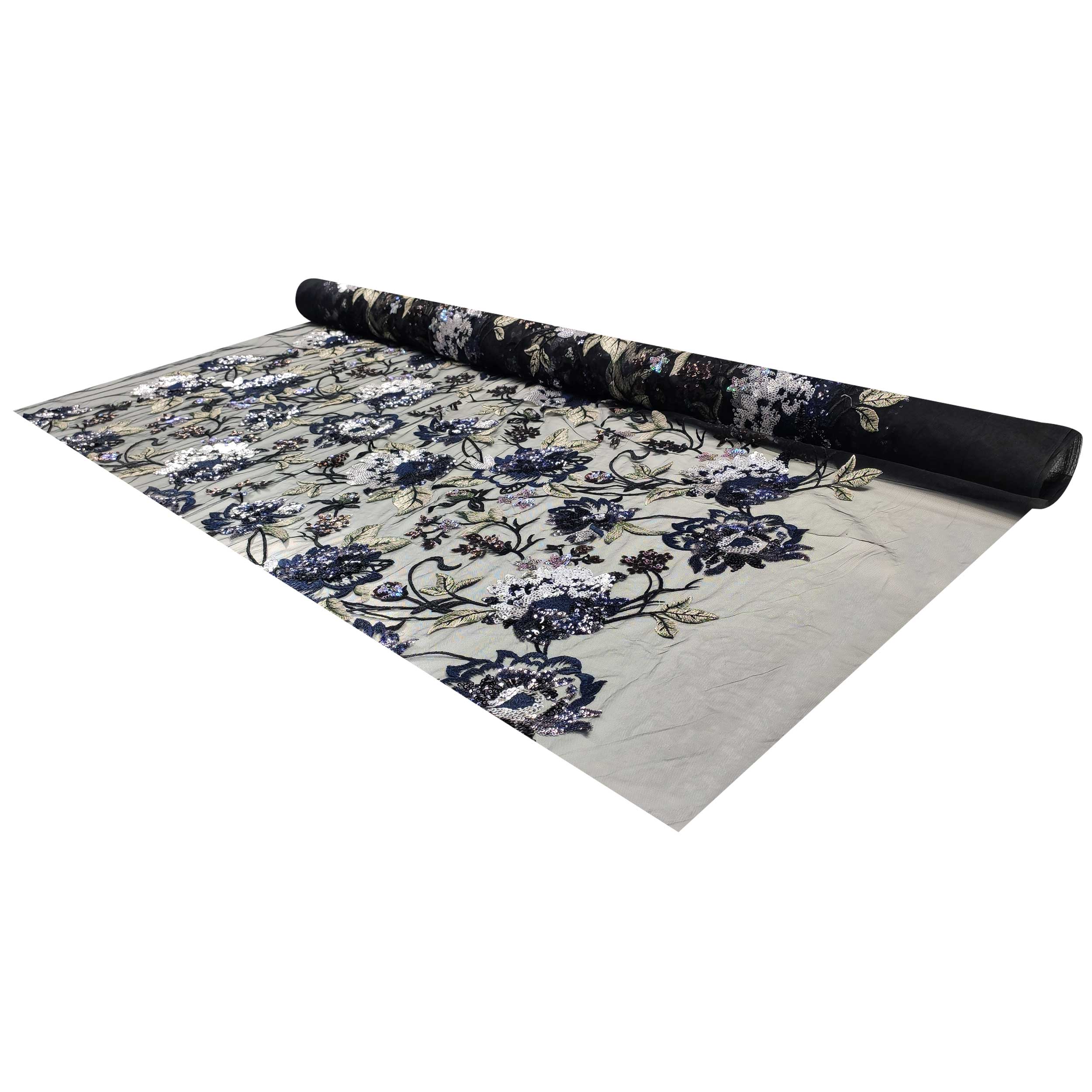 Pizzo Alta Moda Fiori Paillettes
