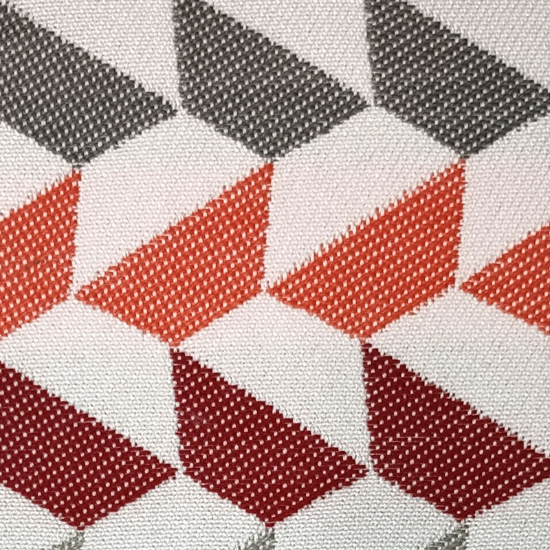 Tessuto esterno fantasia geometrica rosso